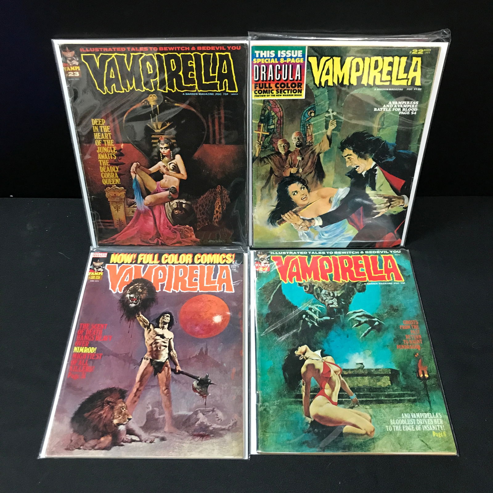 LOT OF 4 VAMPIRELLA COMICS - WARREN MAGAZINE (1 of 1)