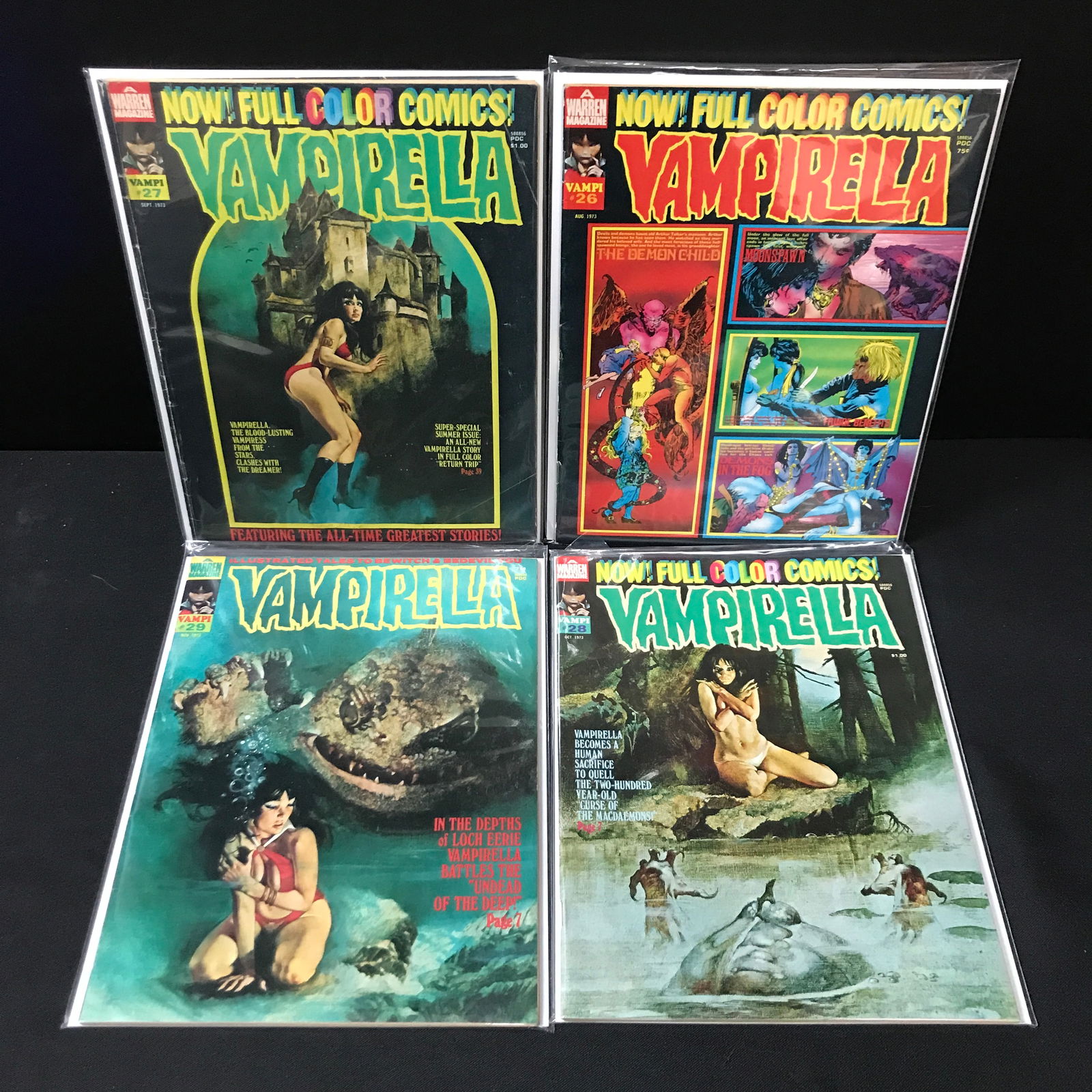 LOT OF 4 VAMPIRELLA COMICS - WARREN MAGAZINE (1 of 1)