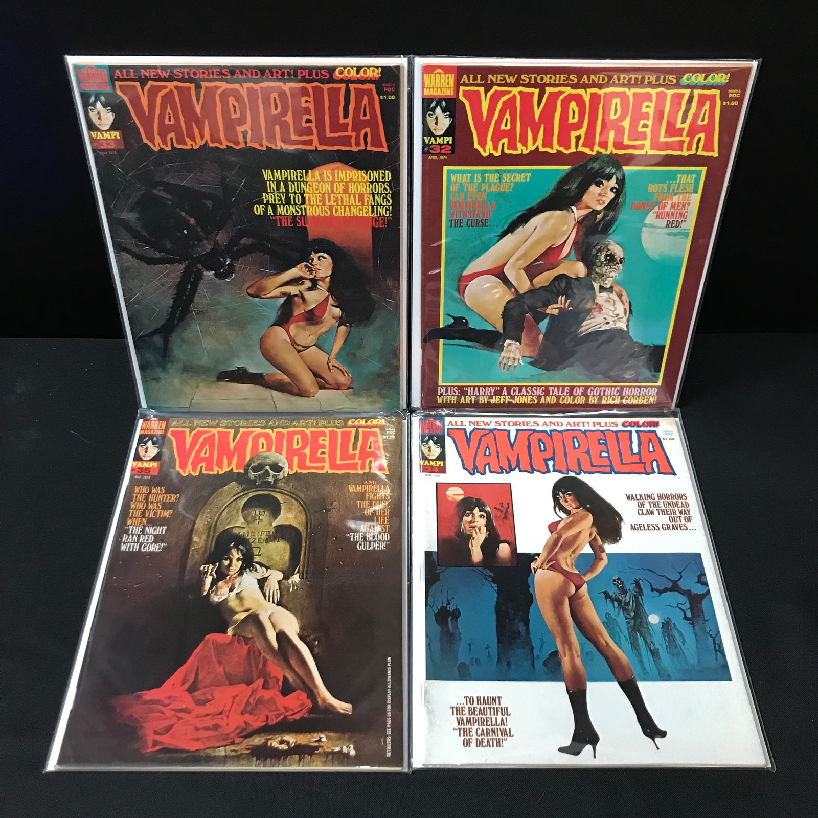 LOT OF 4 VAMPIRELLA COMICS - WARREN MAGAZINE (1 of 1)