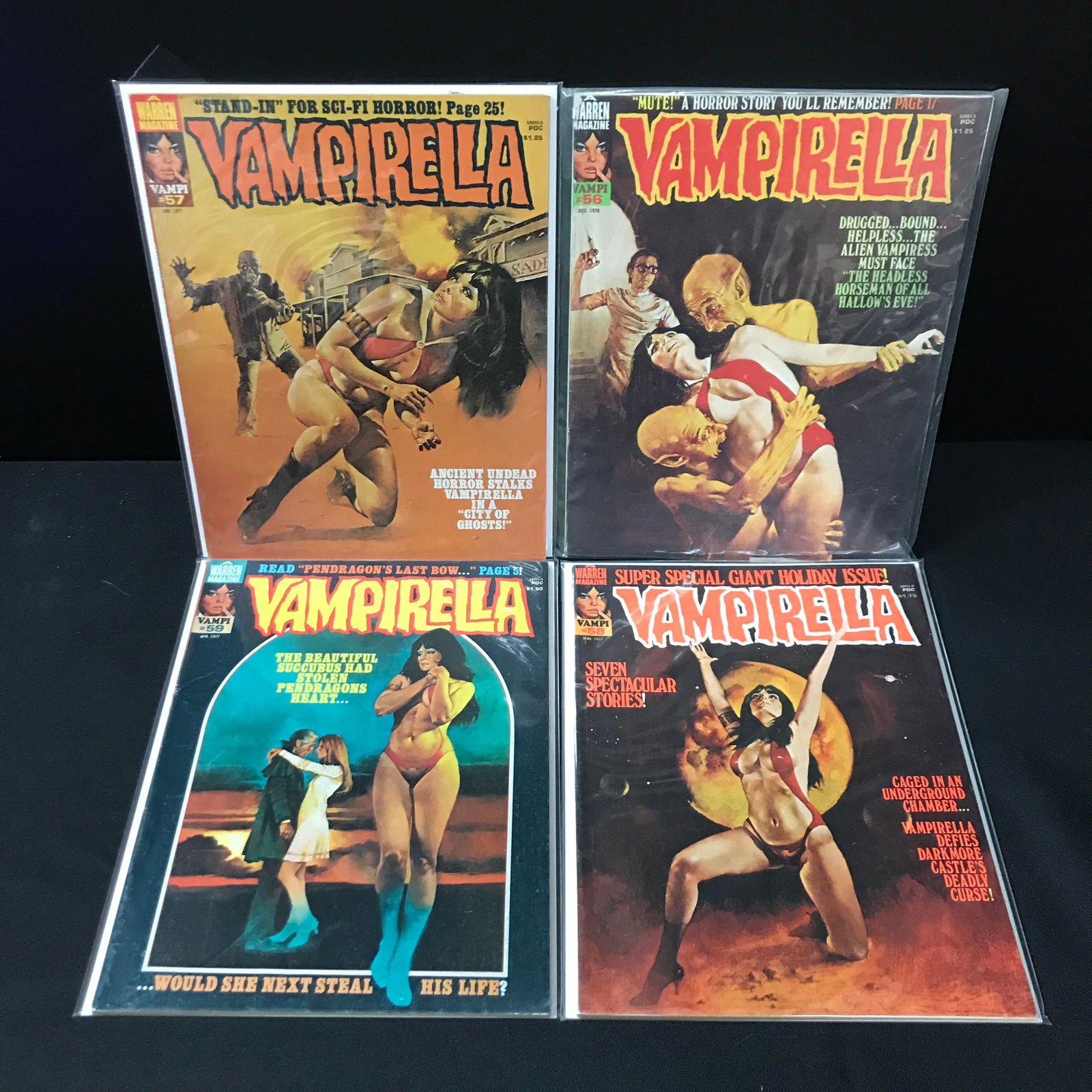LOT OF 4 VAMPIRELLA COMICS - WARREN MAGAZINE (1 of 1)