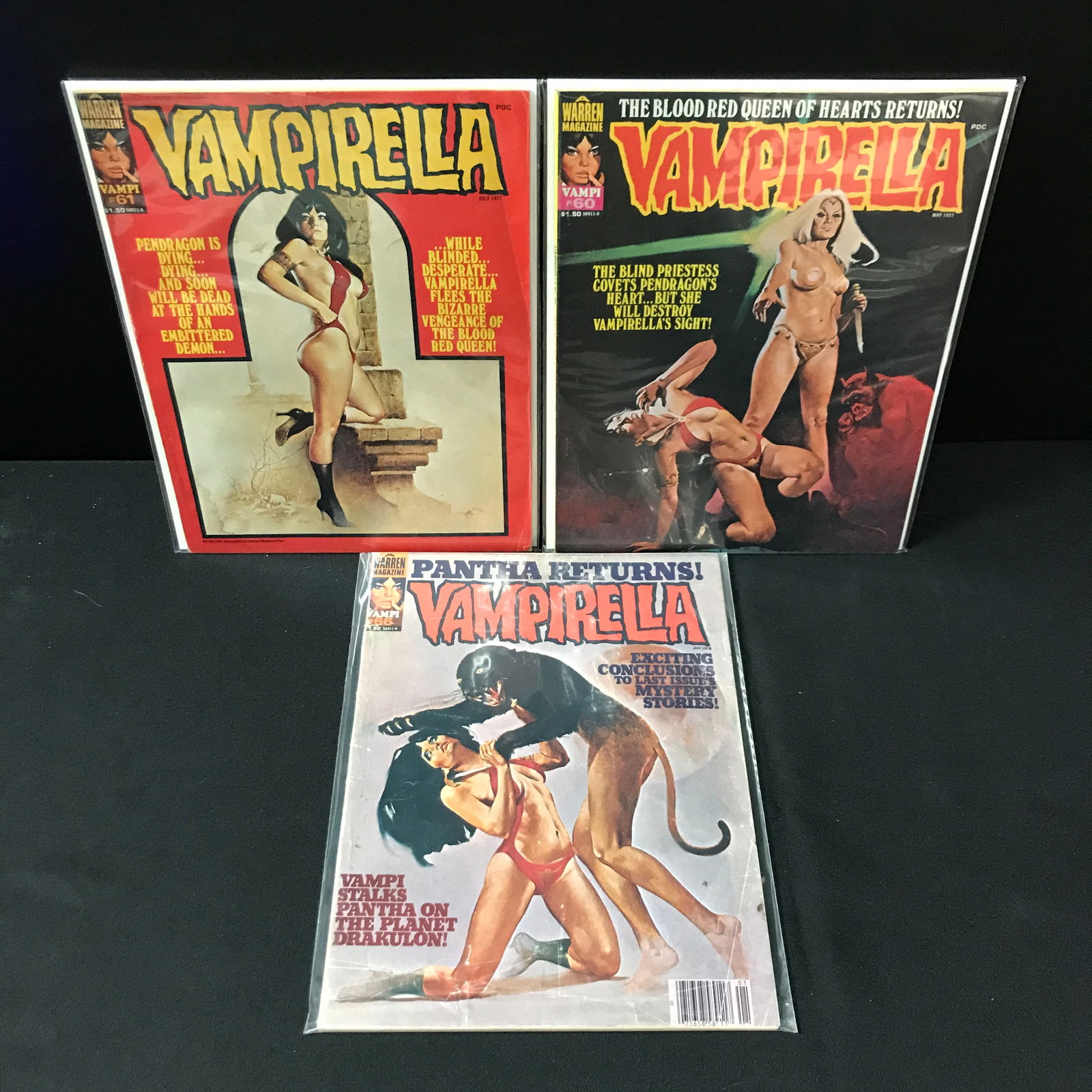 LOT OF 3 VAMPIRELLA COMICS - WARREN MAGAZINE (1 of 1)