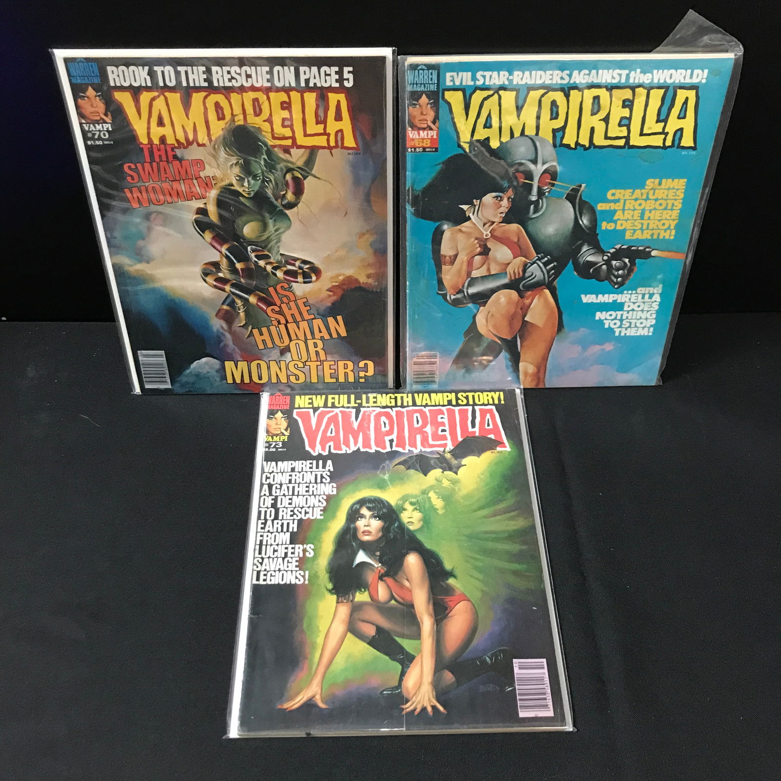 LOT OF 3 VAMPIRELLA COMICS - WARREN MAGAZINE (1 of 1)