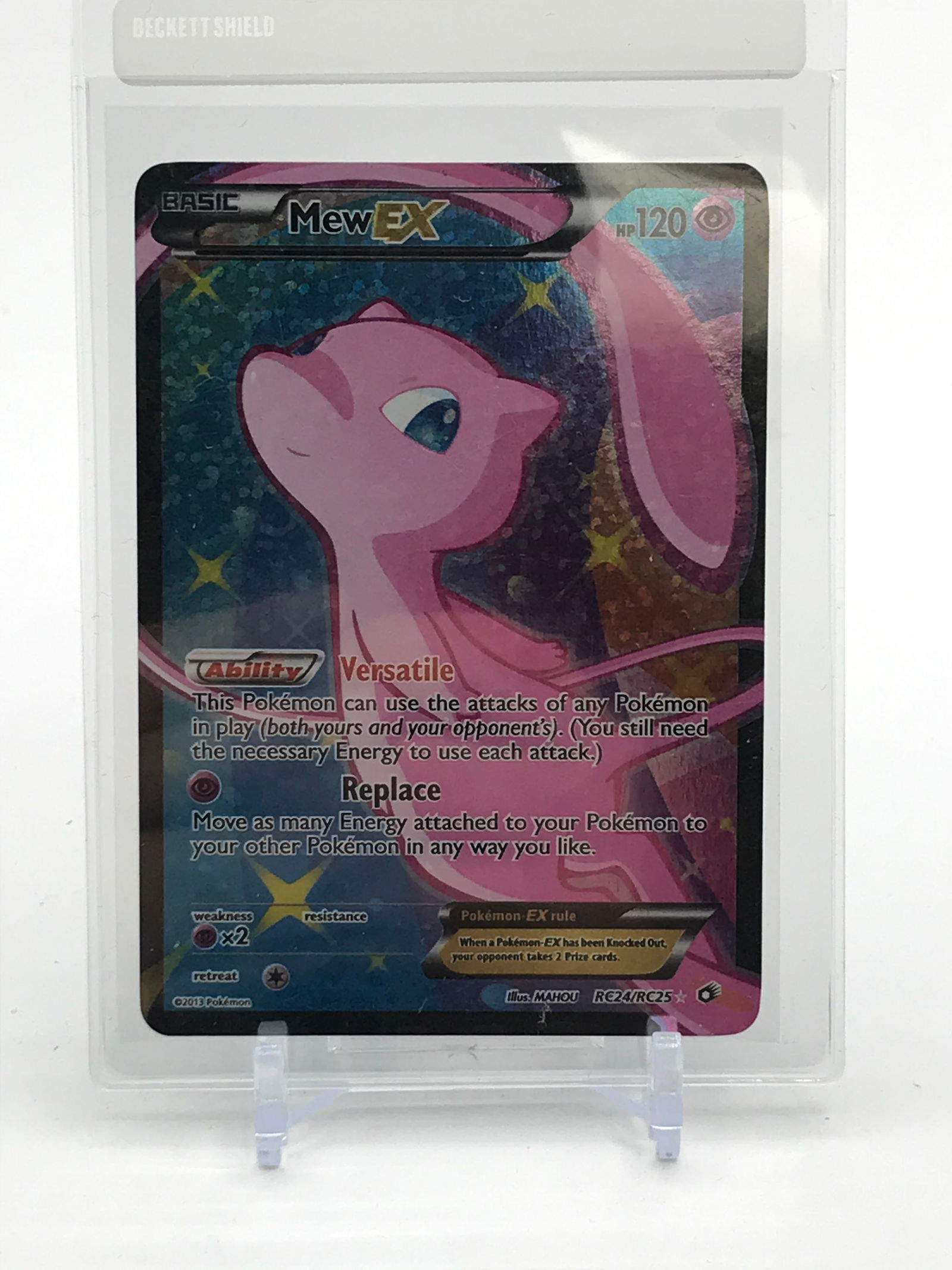2013 POKEMON BLACK & WHITE LEGENDARY TREASURES RADIANT COLLECTION FULL ART/MEW EX #RC24 (1 of 2)