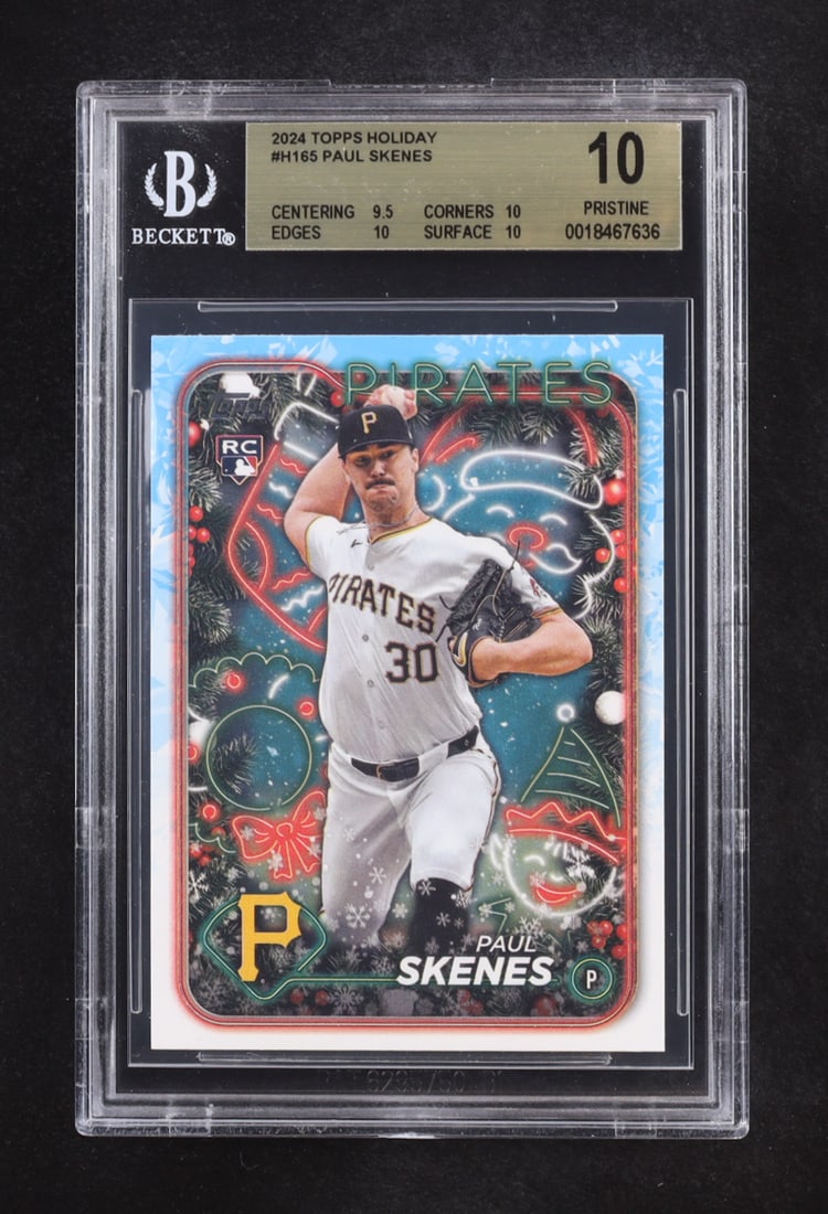 2024 TOPPS HOLIDAY PAUL SKENES TRADING CARD - BECKETT GRADE 10 (1 of 2)