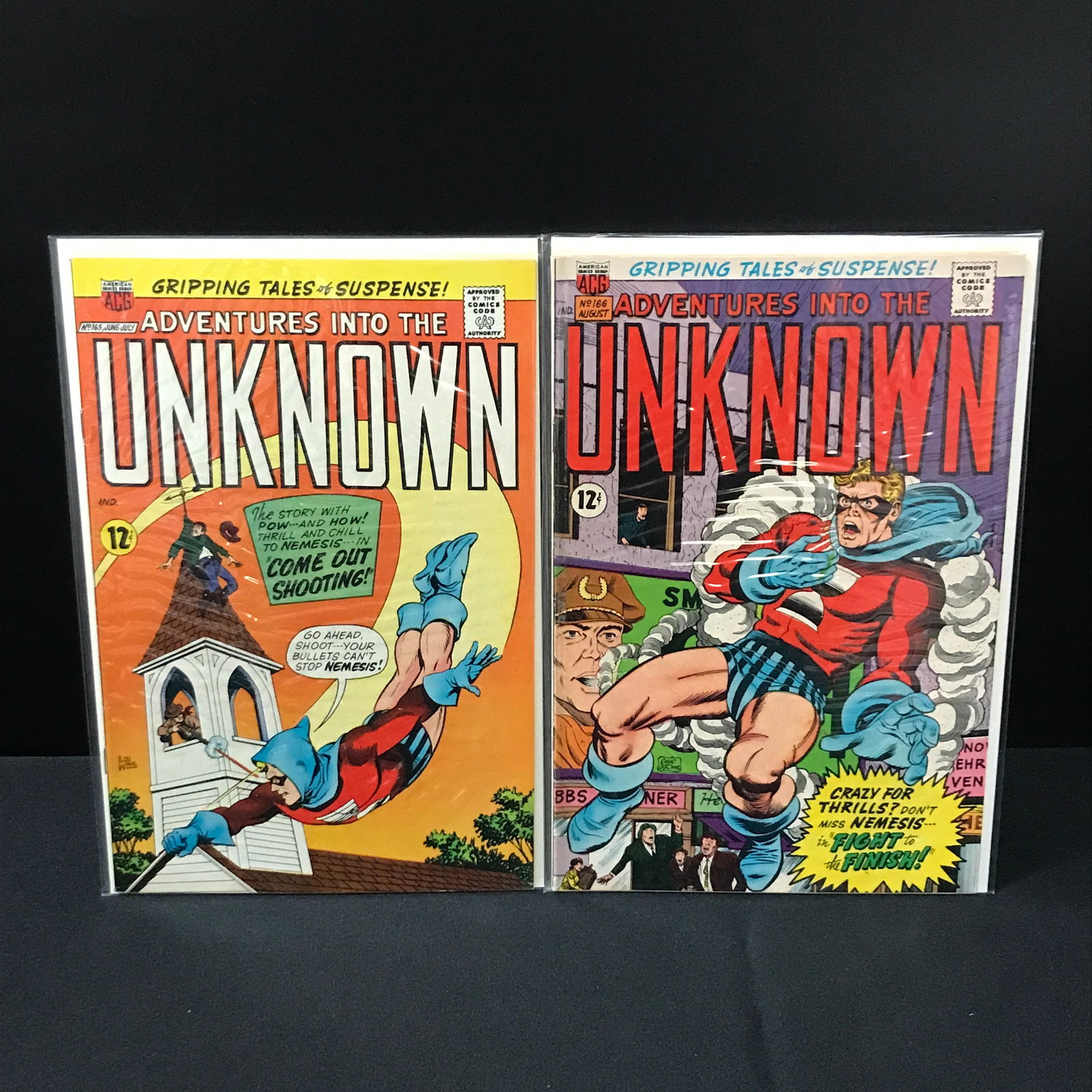 LOT OF 2 ADVENTURES INTO THE UNKNOWN COMICS #165-166 - ACG (1 of 1)
