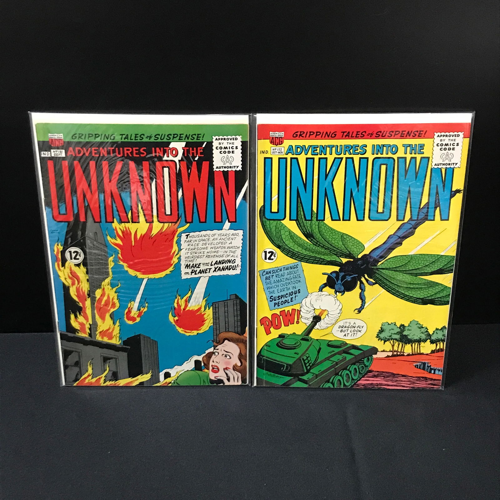 LOT OF 2 ADVENTURES INTO THE UNKNOWN COMICS #151-152 - ACG (1 of 1)