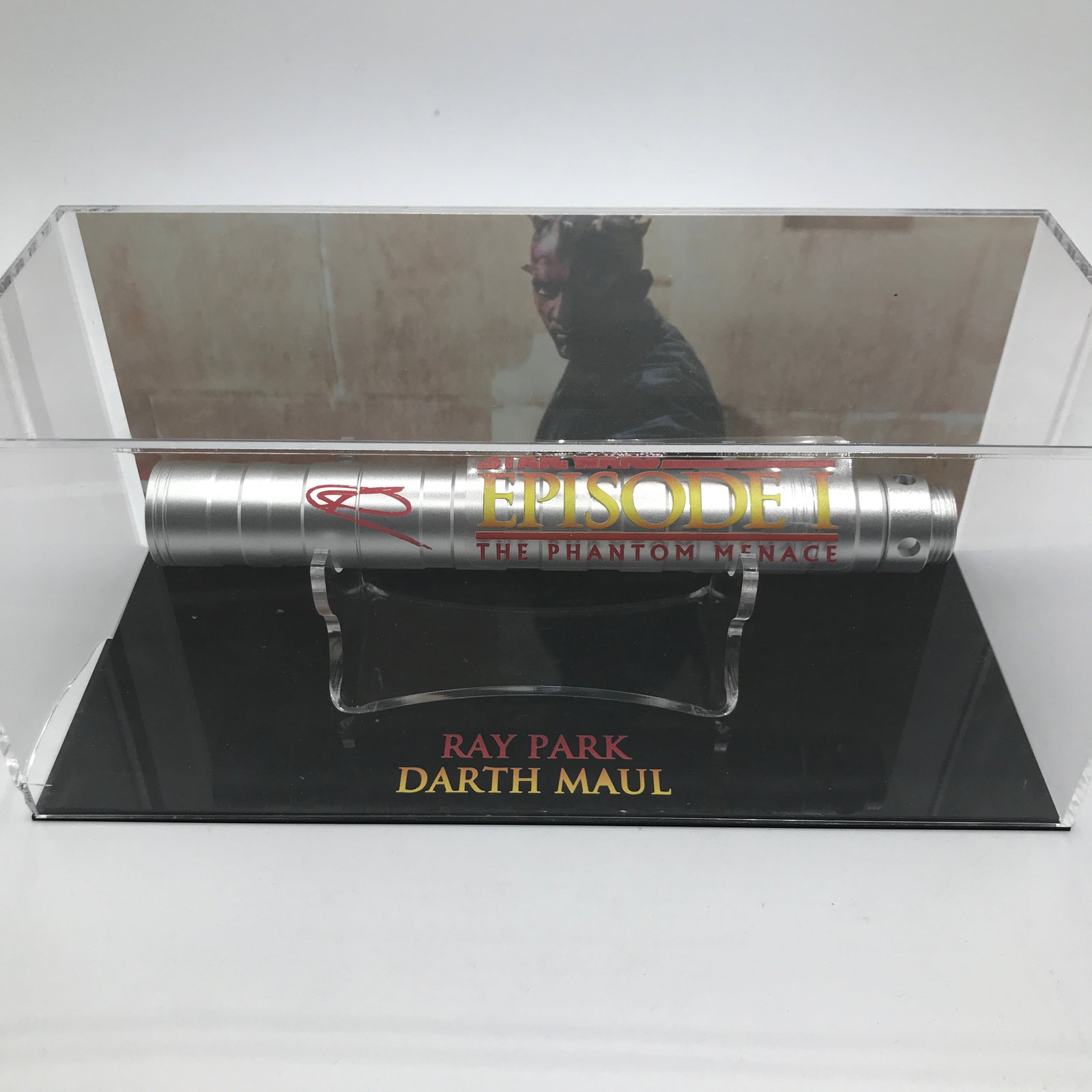 RAY PARK SIGNED DARTH MAUL LIGHTSABER HILT PRESENTATION PIECE - WWOC COA: Prices are in Canadian dollars