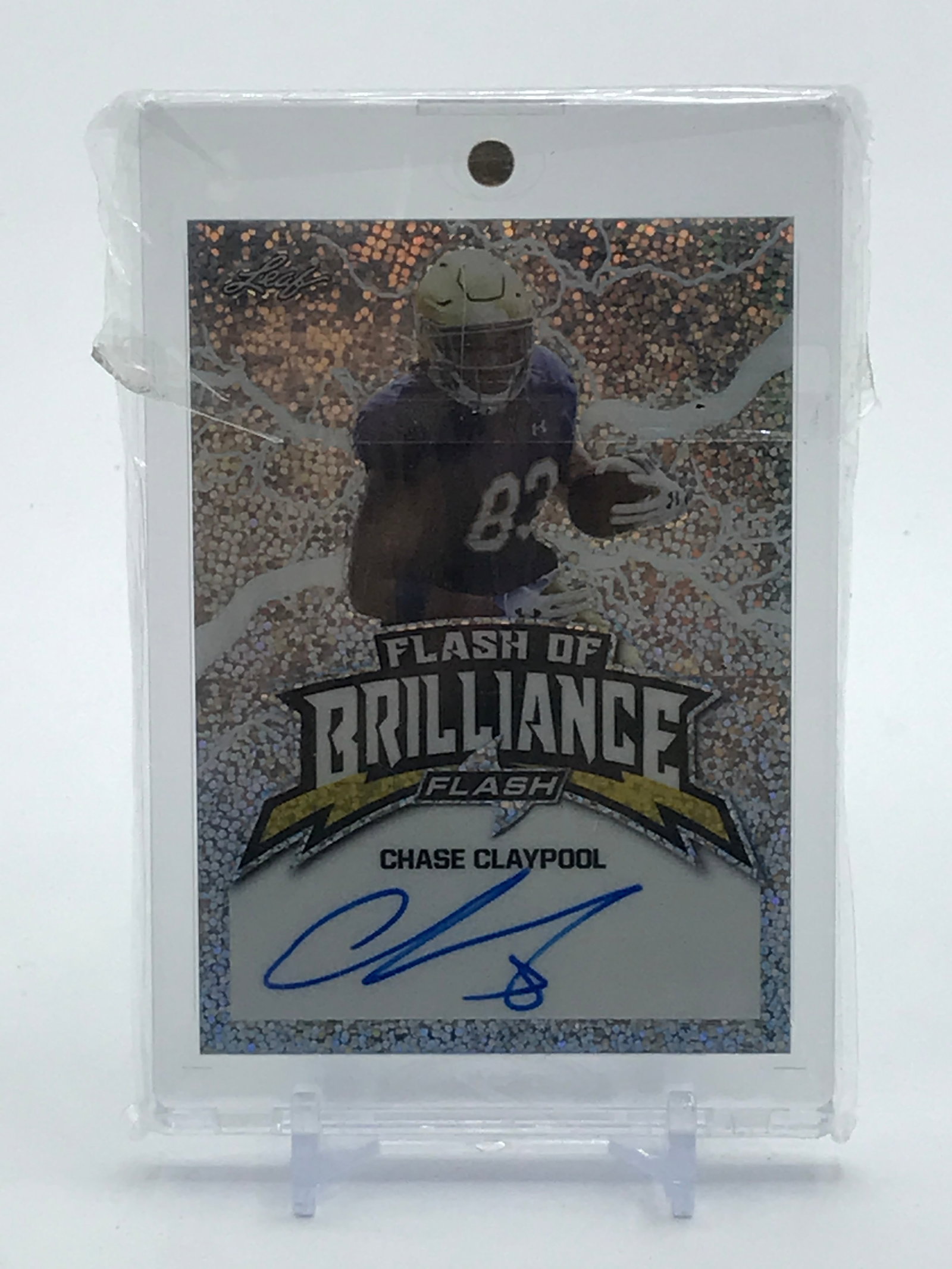 CHASE CLAYPOOL SIGNED FLASH OF BRILLIANCE LEAF TRADING CARD - LEAF COA: Prices are in Canadian dollars