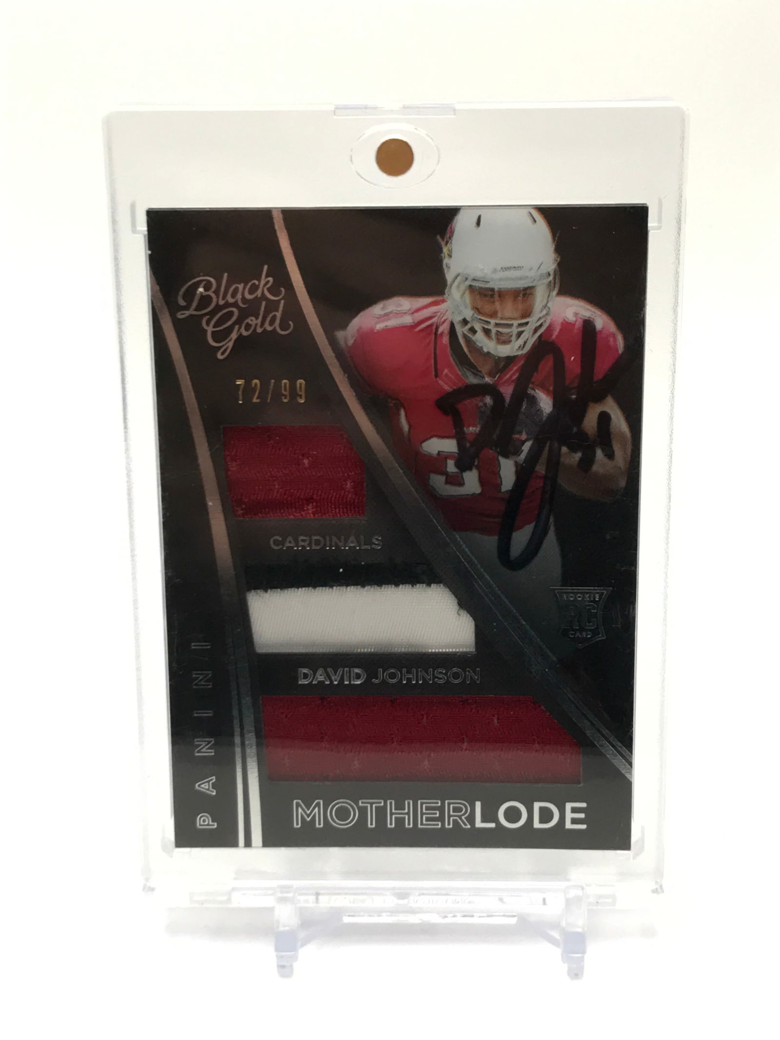 PANINI BLACK GOLD SIGNED PATCH DAVID JOHNSON TRADING CARD - JSA COA (1 of 2)