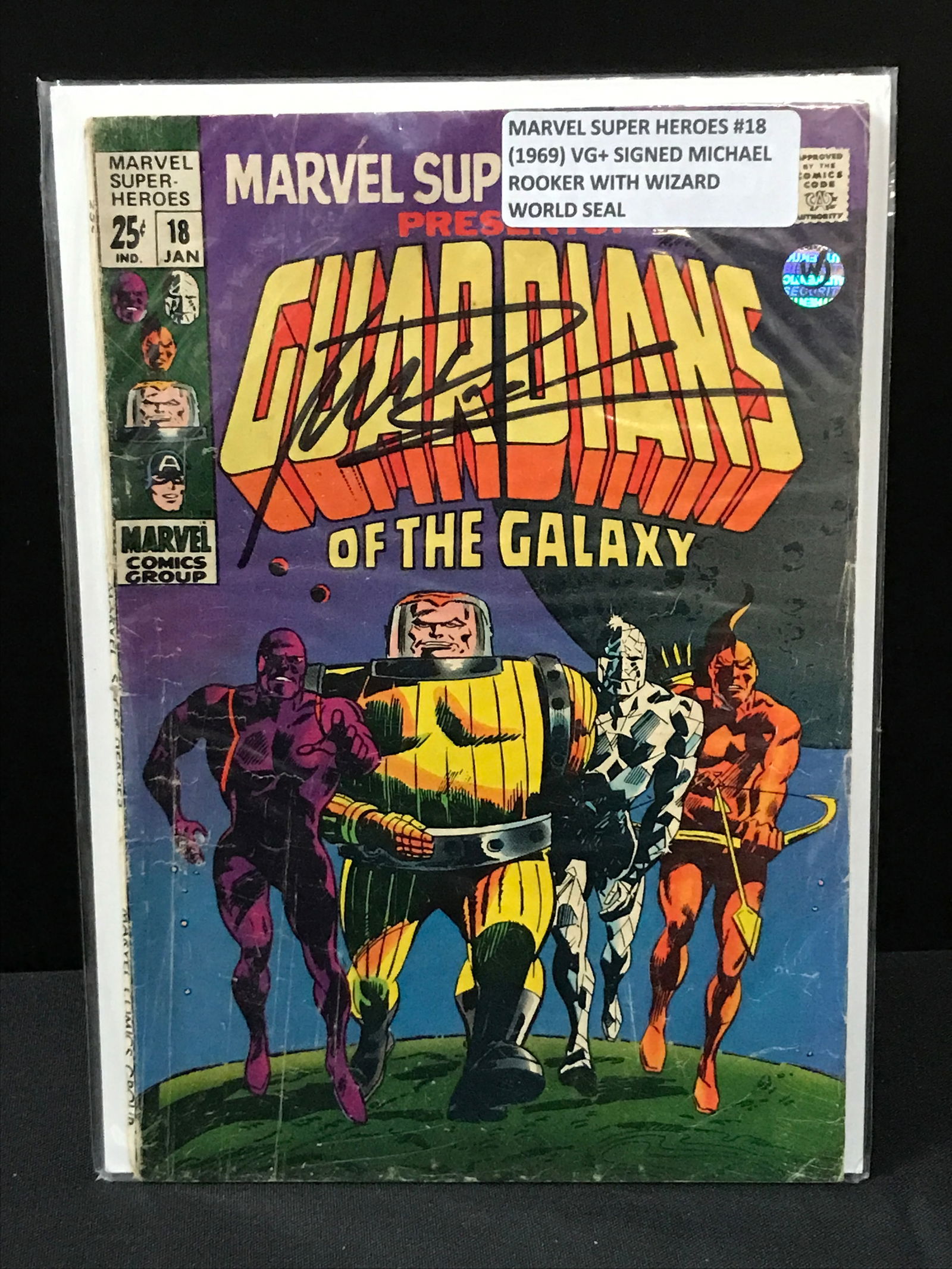 MARVEL SUPER HEROES #18 SIGNED BY MICHAEL ROOKER - WIZARD WORLD SEAL: Prices are in Canadian dollars