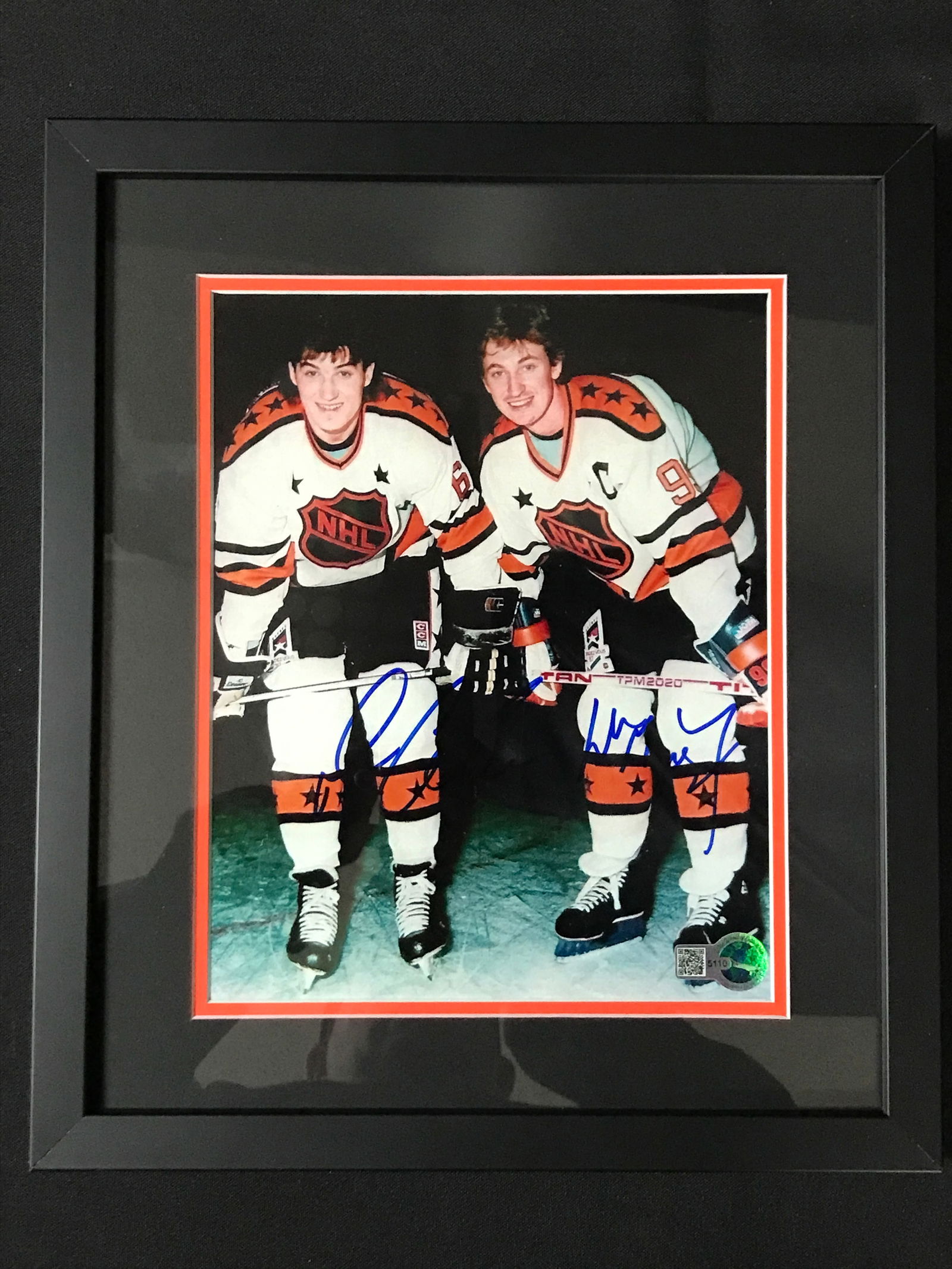 DUAL SIGNED WAYNE GRETZKY AND MARIO LEMIEUX SIGNED AND FRAMED 8X10 - WWOC COA (1 of 1)