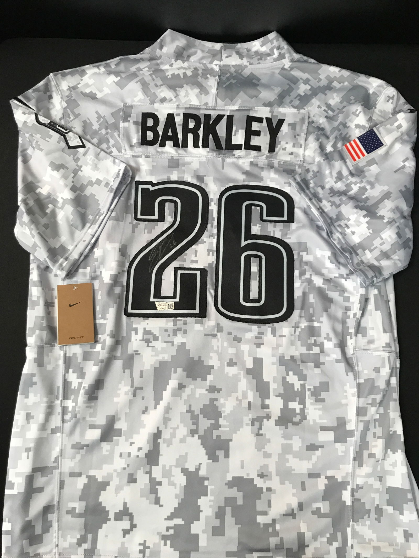 SAQUON BARKLEY SIGNED PHILDELPHIA EAGLES SALUTE TO SERVICE  JERSEY - ACE COA (1 of 3)