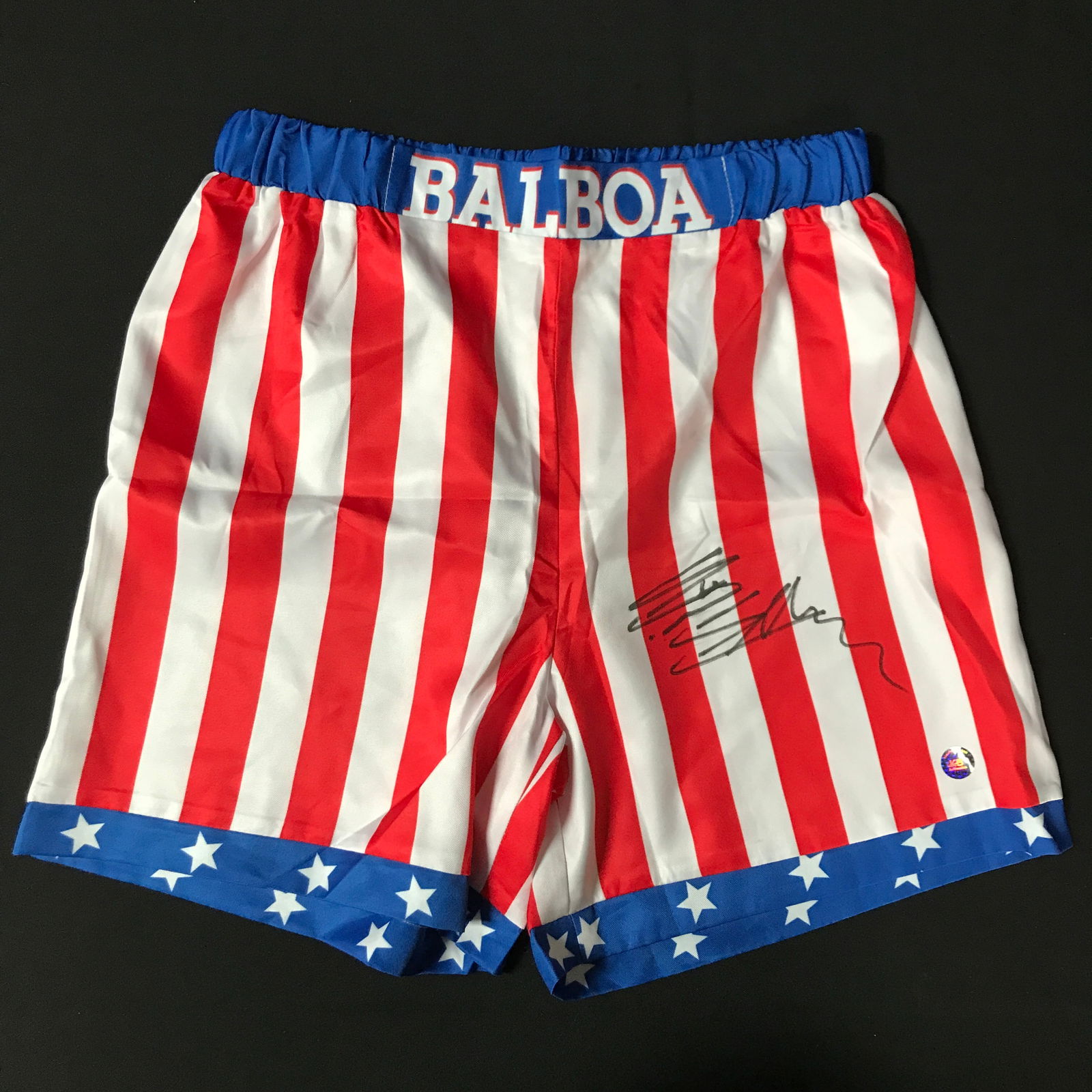 SYLVESTER STALLONE SIGNED ROCKY BOXING TRUNKS KB COA: Prices are in Canadian dollars
