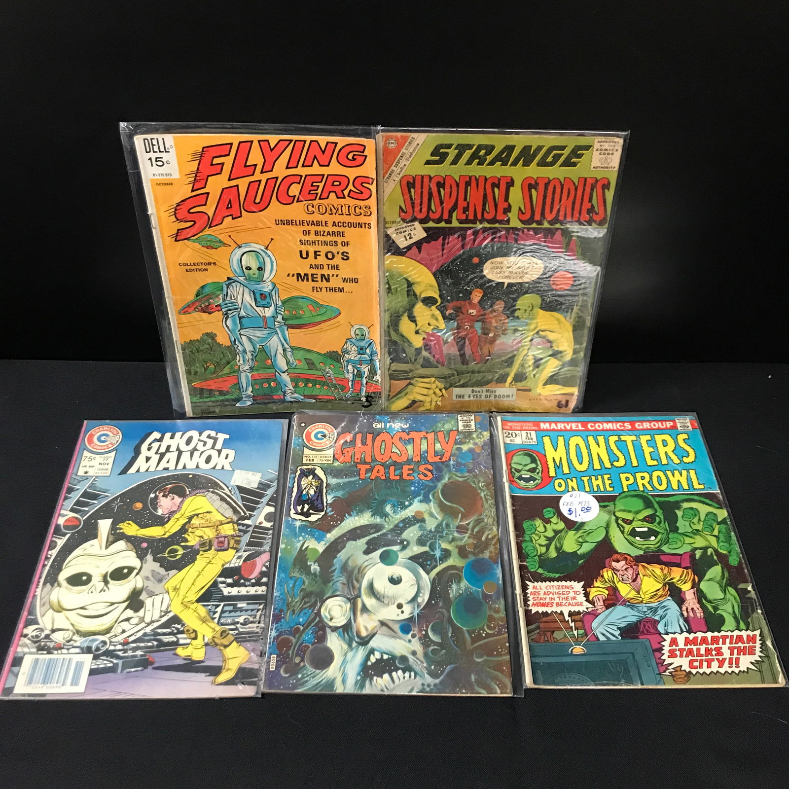 LOT OF 5 SUSPENSE AND MYSTERY COMICS - VARIOUS PUBLISHERS: Prices are in Canadian dollars
