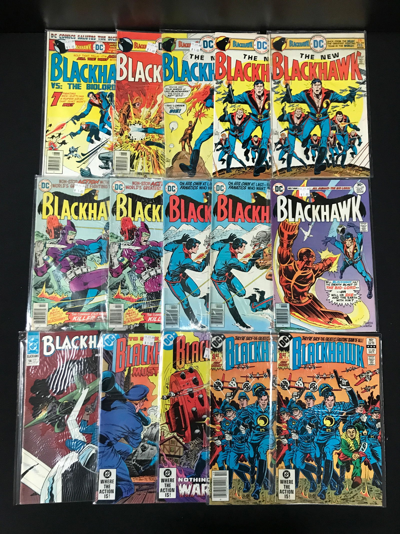LOT OF 15 BLACKHAWK COMICS - DC COMICS: Prices are in Canadian dollars