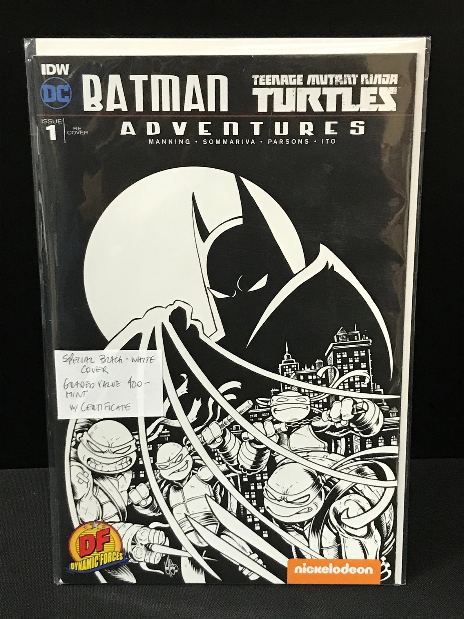 BATMAN TEENAGE MUTANT NINJA TURTLES ADVENTURES #1 SPECIAL BLACK AND WHITE COVER WITH CERTIFICATE: Prices are in Canadian dollars