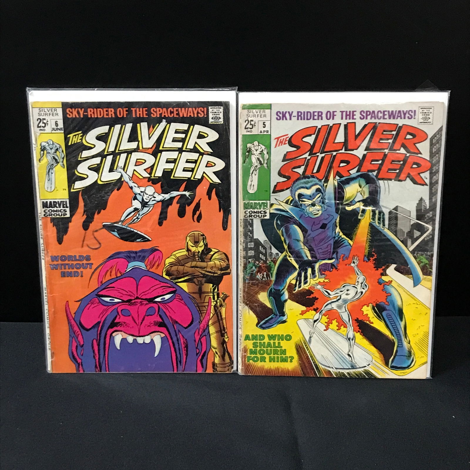 LOT OF 2 SILVER SURFER COMICS #5-6 - MARVEL COMICS (1 of 1)