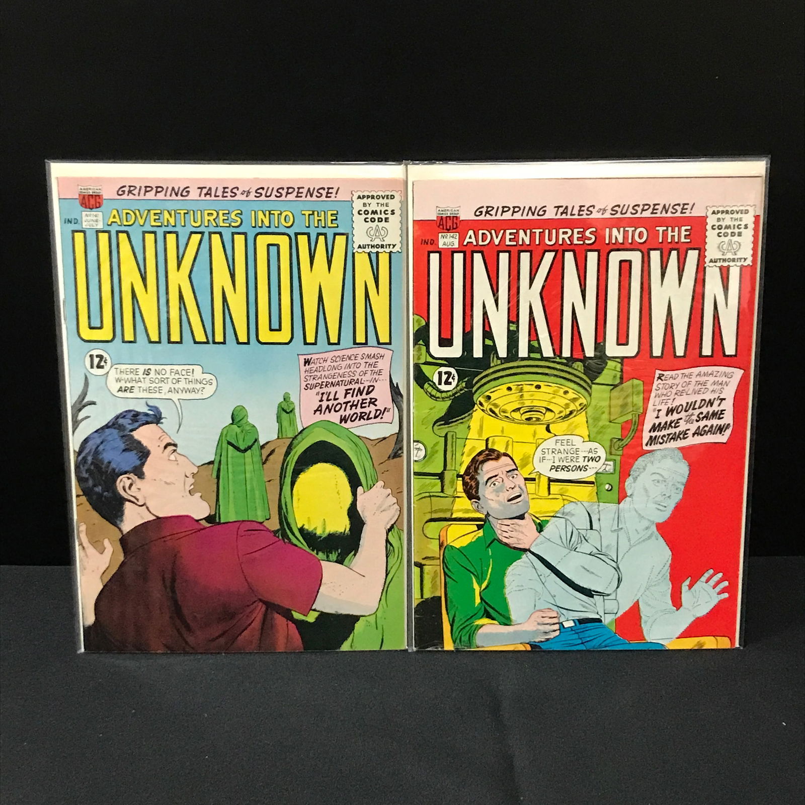 LOT OF 2 ADVENTURES INTO THE UNKNOWN #141-142 COMICS - ACG COMICS (1 of 1)