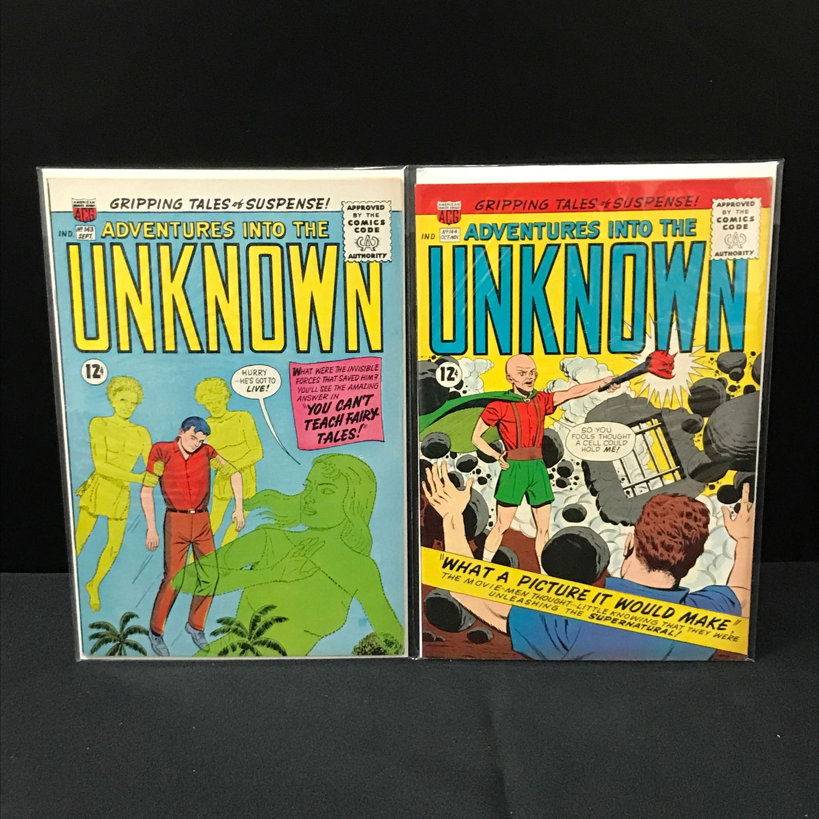 LOT OF 2 ADVENTURES INTO THE UNKNOWN #143-144 COMICS - ACG COMICS (1 of 1)