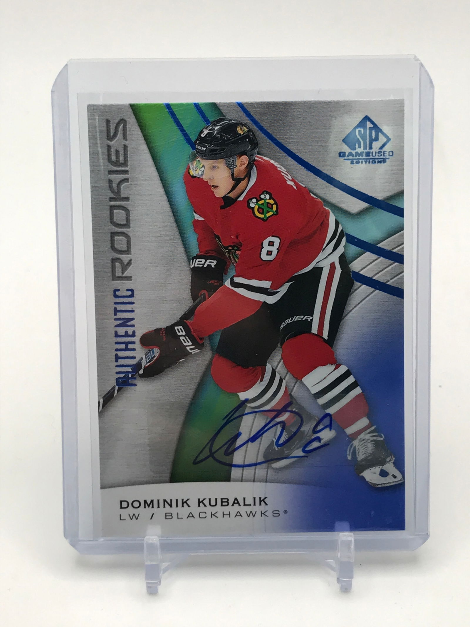 UPPER DECK SP GAME USED DOMINIK KUBALIK SIGNED ROOKIE CARD - UPPER DECK COA (1 of 2)