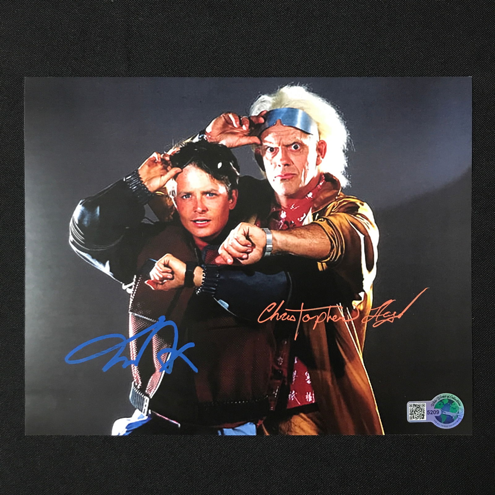 CHRISTOPHER LLOYD AND MICHAEL J FOX SIGNED 8X10 PHOTO WWOC COA (1 of 1)