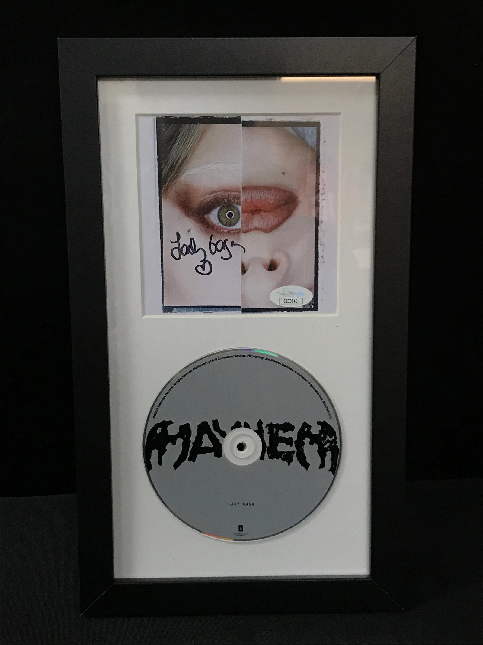 LADY GAGA SIGNED AND FRAMED CD SLEEVE PRESENTATION PIECE - JSA COA: Prices are in Canadian dollars