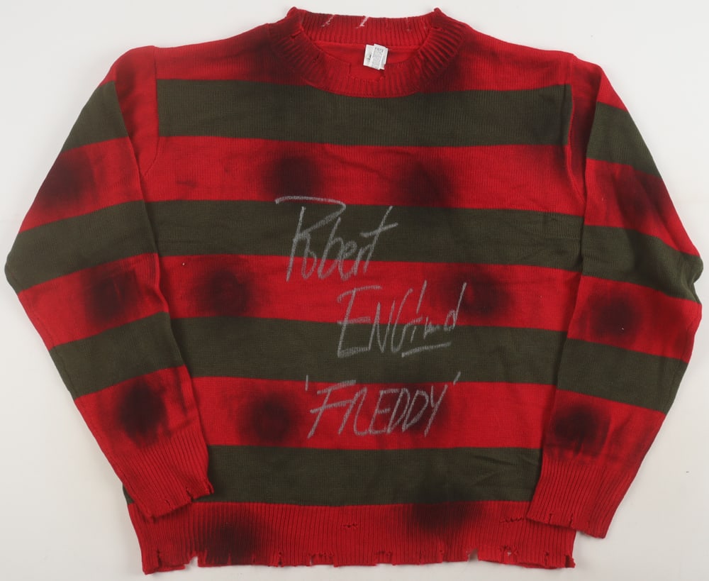 ROBERT ENGLUND SIGNED AND INSCRIBED 'FREDDY' SWEATER - BECEKTT COA (1 of 3)