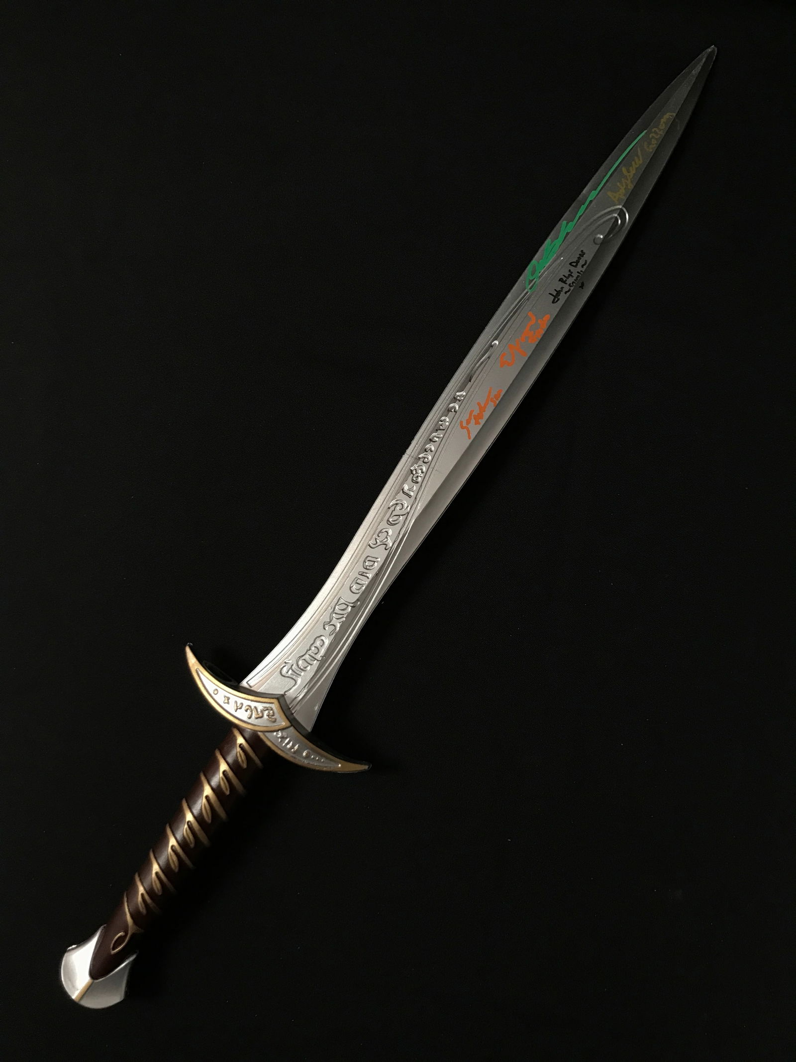 WOOD, ASTIN, BLOOM, SERKIS & RHYS DAVIS MULTI SIGNED LORD OF THE RINGS SWORD - WWOC COA: Prices are in Canadian dollars