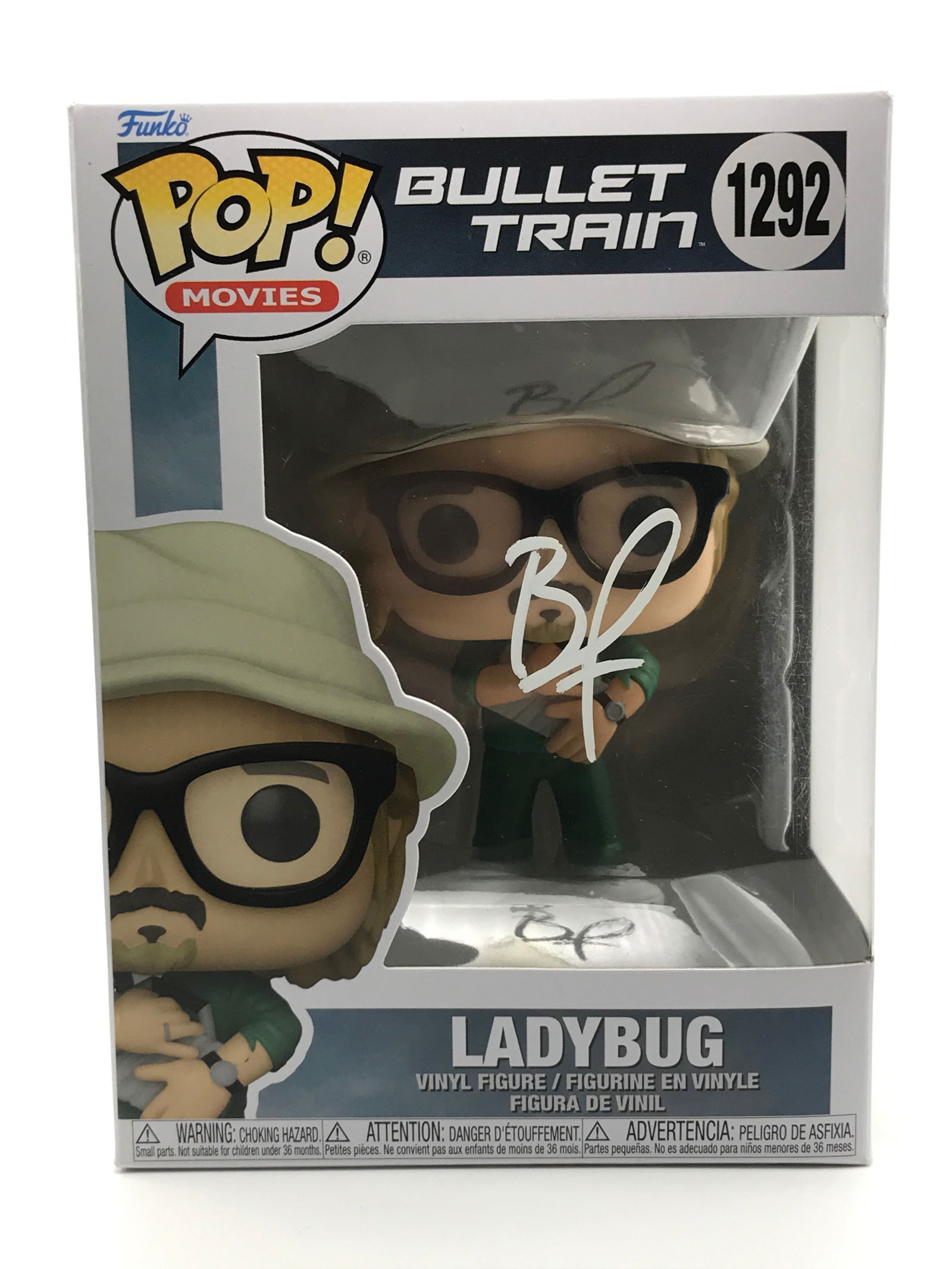 BRAD PITT SIGNED LADYBUG FUNKO POP - KB COA: Prices are in Canadian dollars