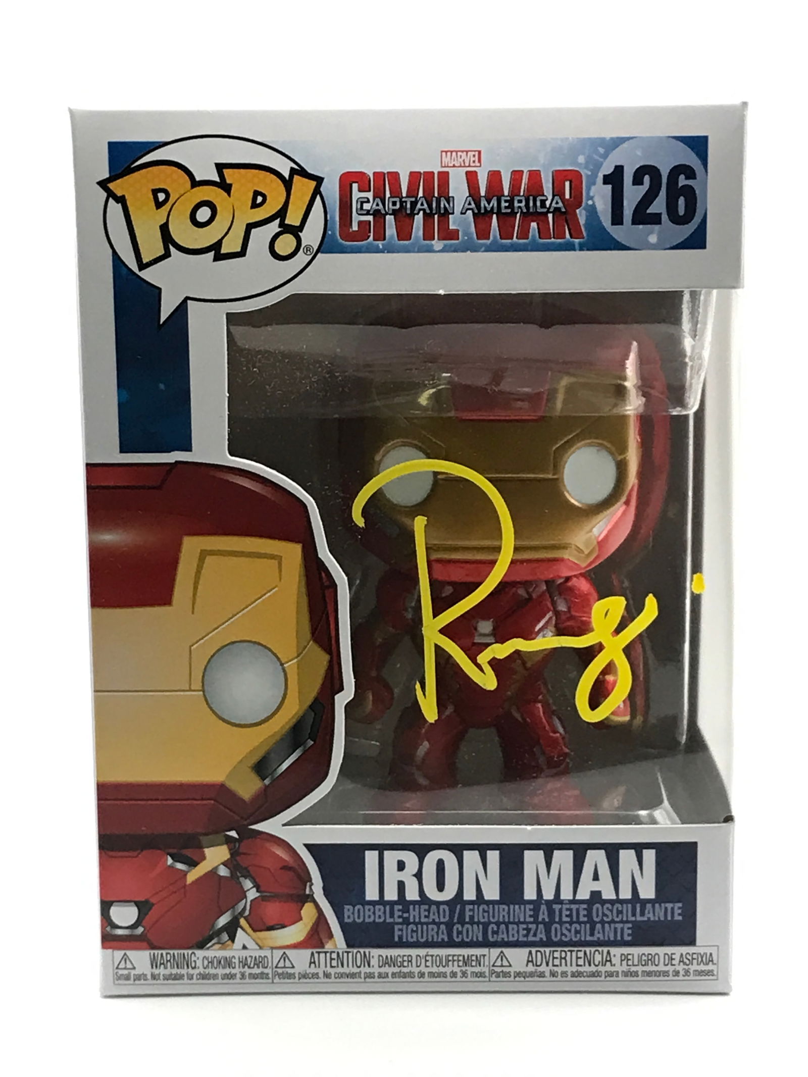 ROBERT DOWNEY JR SIGNED IRON MAN FUNKO POP - KB COA (1 of 2)