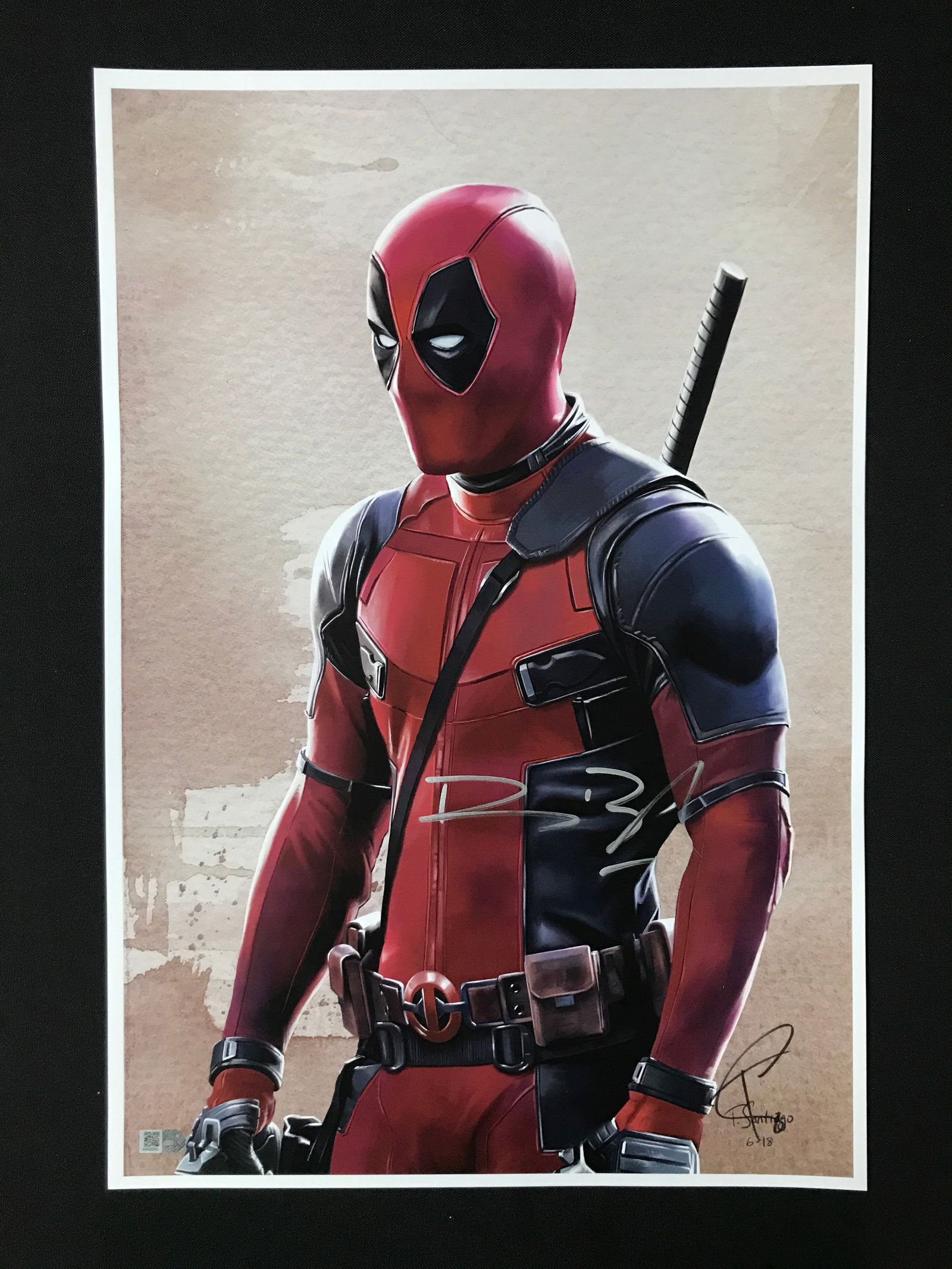 RYAN REYNOLDS SIGNED DEADPOOL 11 X 18 PRINT- WITH COA (1 of 3)