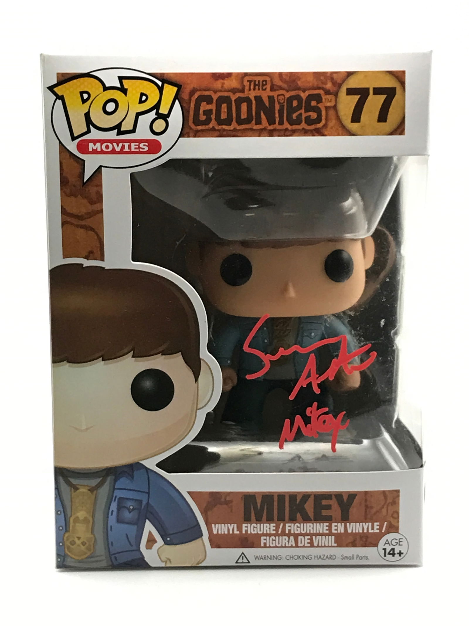 SEAN ASTIN SIGNED AND INSCRIBED 'MIKEY' GOONIES FUNKO POP - WWOC COA: Prices are in Canadian dollars