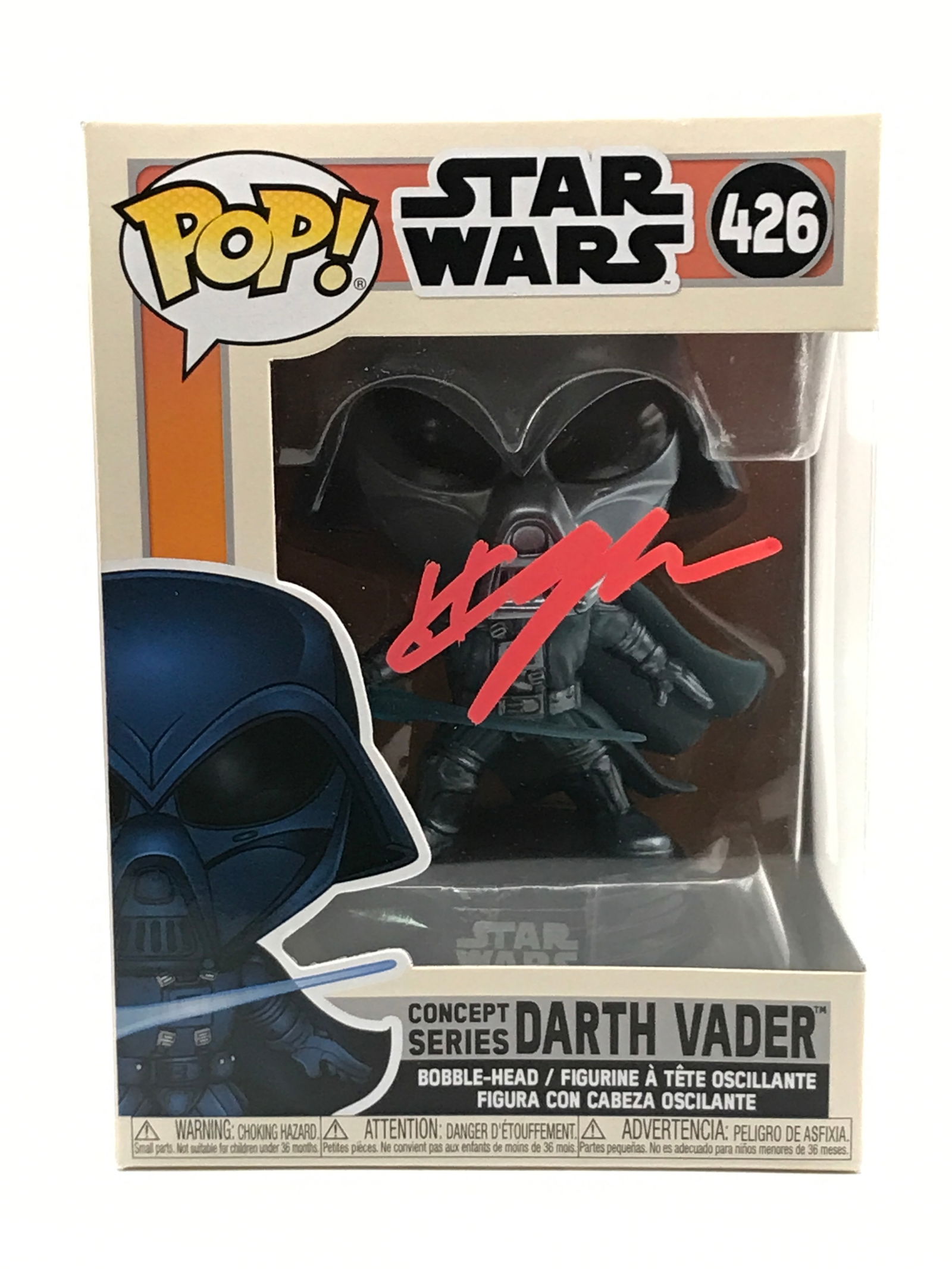 HAYDEN CHRISTENSEN SIGNED DARTH VADER FUNKO POP - WWOC COA: Prices are in Canadian dollars
