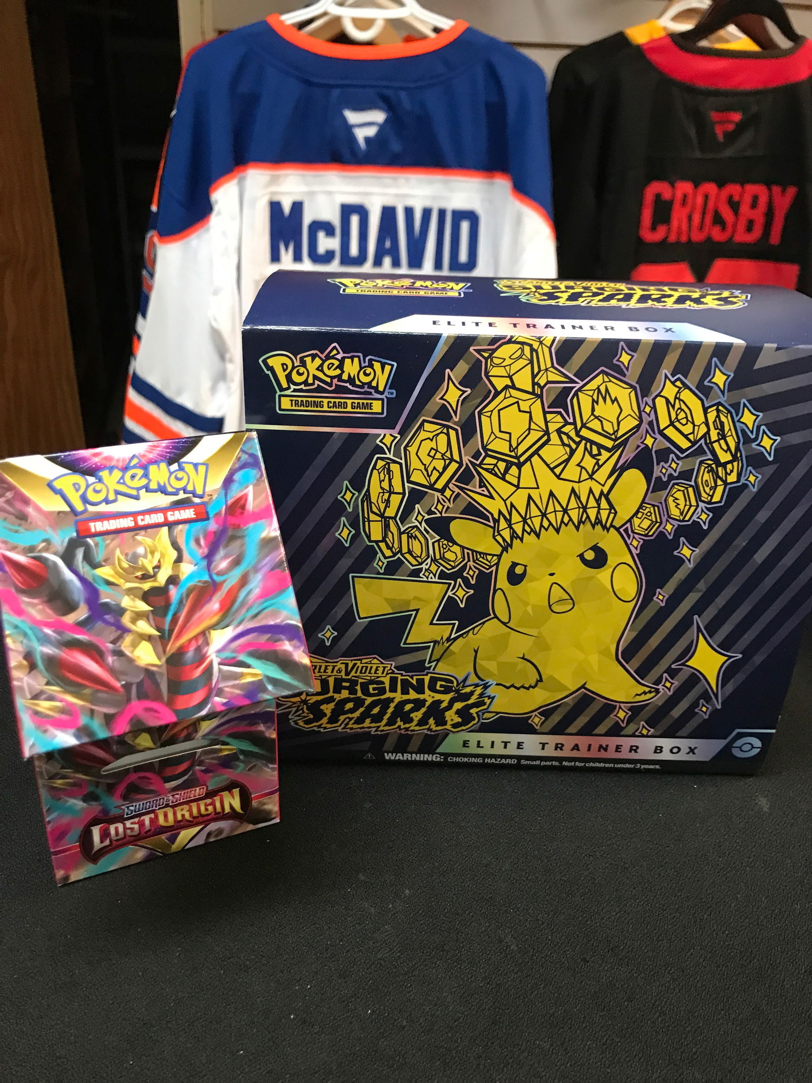 LOT OF 2 POKEMON TCG BOXES - SURGING SPARKS ETB AND LOST ORIGIN (1 of 1)