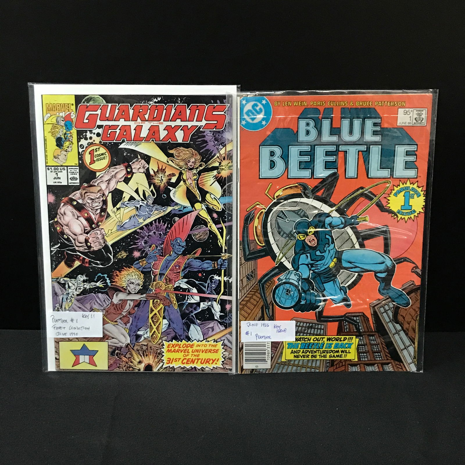 LOT OF 2 #1 COMICS - BLUE BEETLE AND GUARDIANS OF THE GALAXY - MARVEL AND DC (1 of 1)