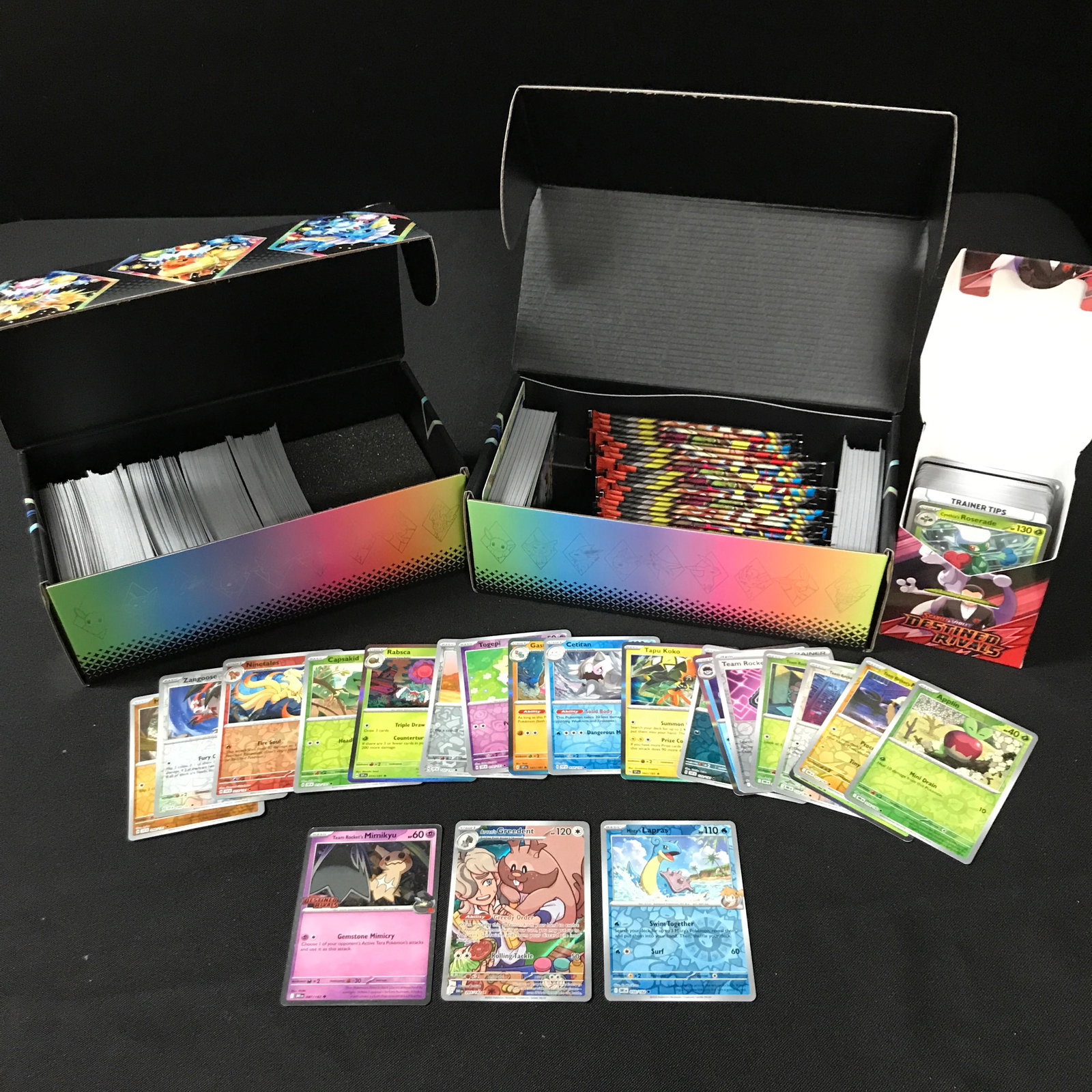 LOT OF POKEMON TCG LOOSE CARDS, PACKS AND TIN: Prices are in Canadian dollars