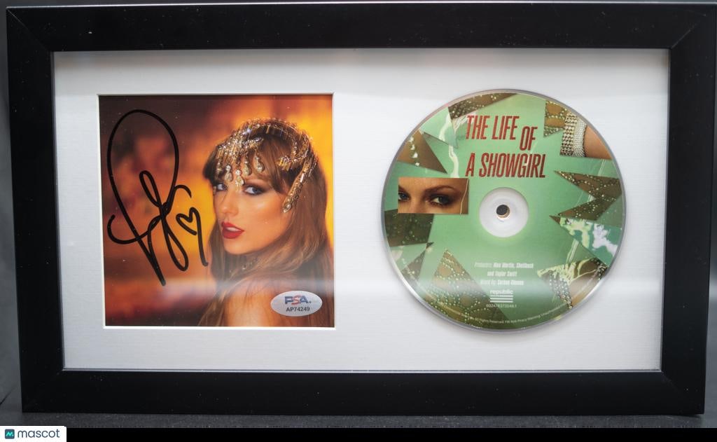 TAYLOR SWIFT LIFE OF A SHOWGIRL SIGNED AND FRAMED LIFE OF A SHOWGIRL PRESENTATION PIECE - PSA COA (1 of 1)