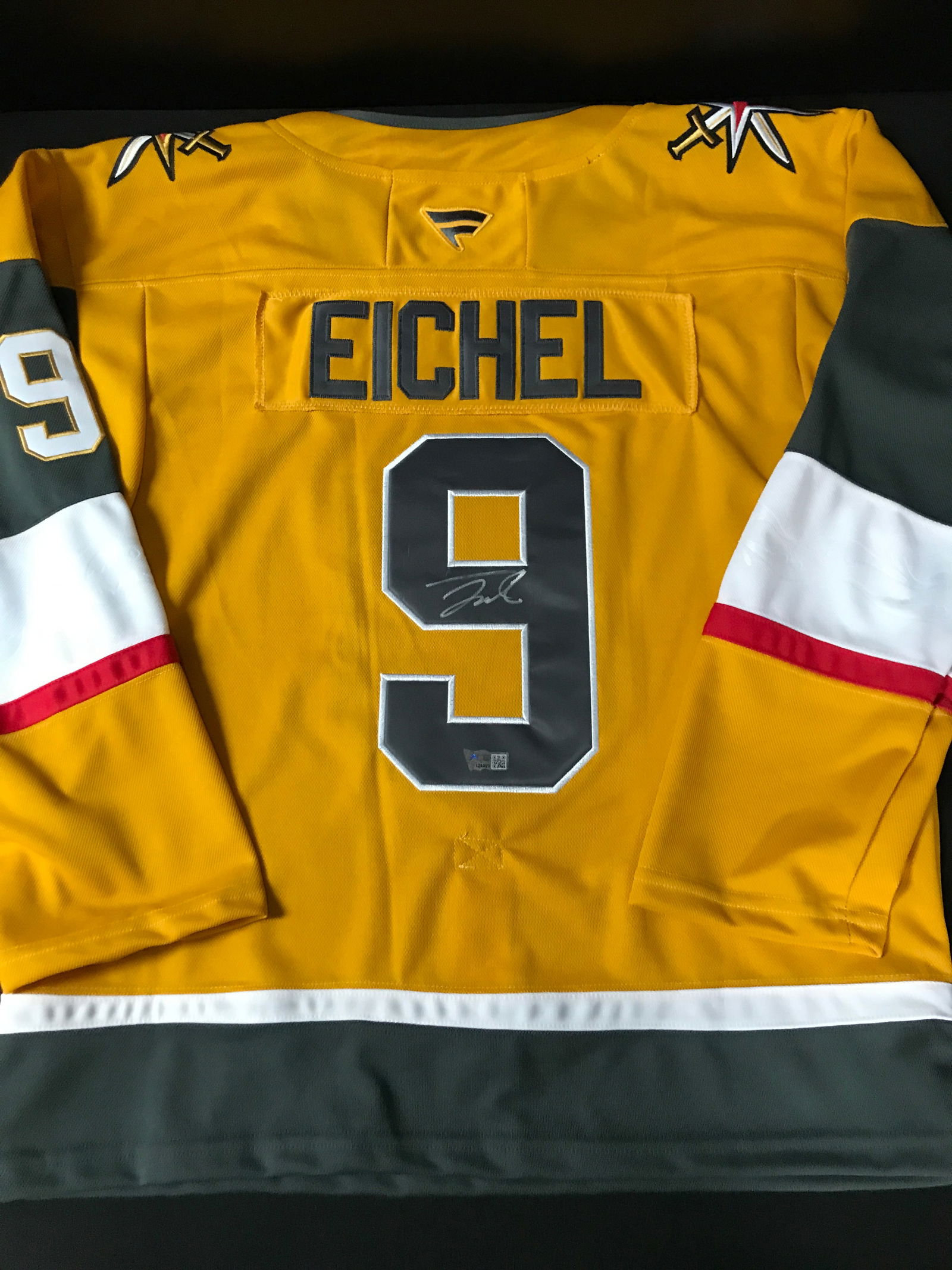 JACK EICHEL SIGNED LAS VEGAS GOLDEN KNIGHTS GOLDEN JERSEY - ACE COA (1 of 3)
