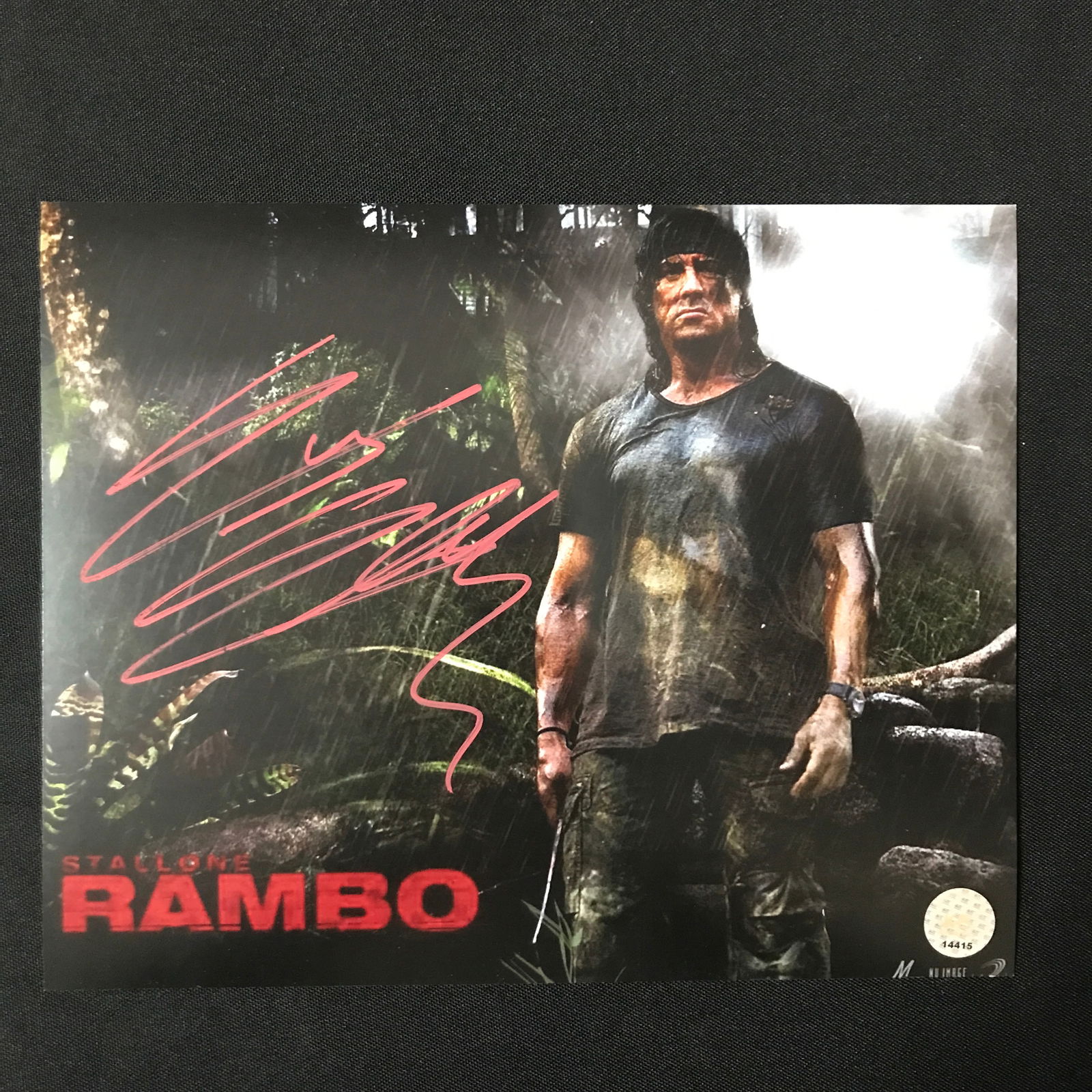 SYLVESTER STALLONE SIGNED RAMBO 8X10 - KB COA (1 of 1)