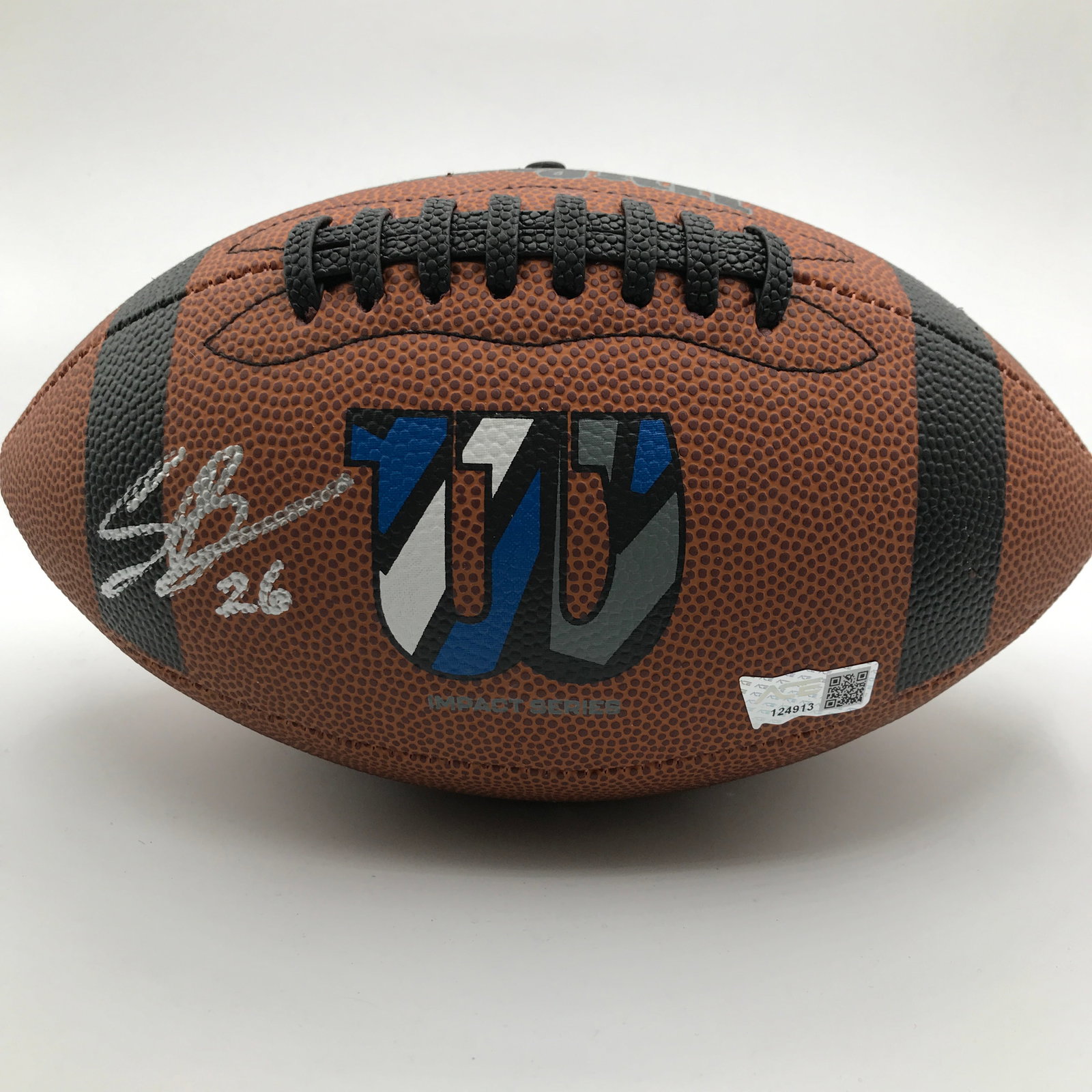 SAQUAN BARKLEY SIGNED WILSON FOOTBALL (ACE COA): Prices are in Canadian dollars