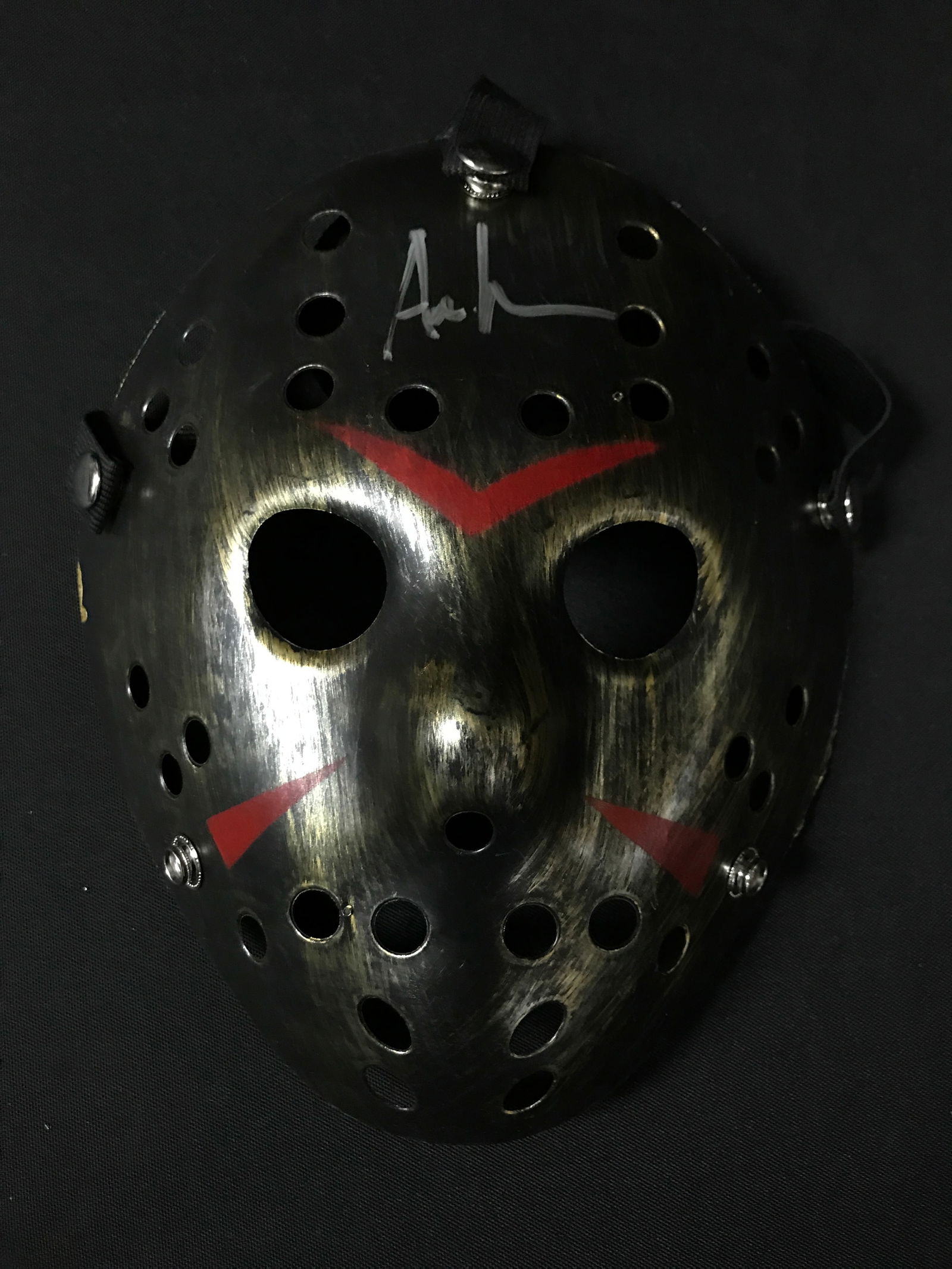 ARI LEHMAN SIGNED HOCKEY MASK - KB COA (1 of 1)