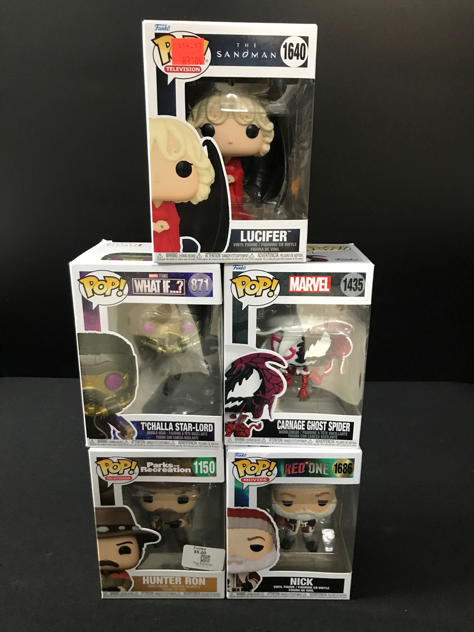 LOT OF 5 NEW FUNKO POPS: Prices are in Canadian dollars