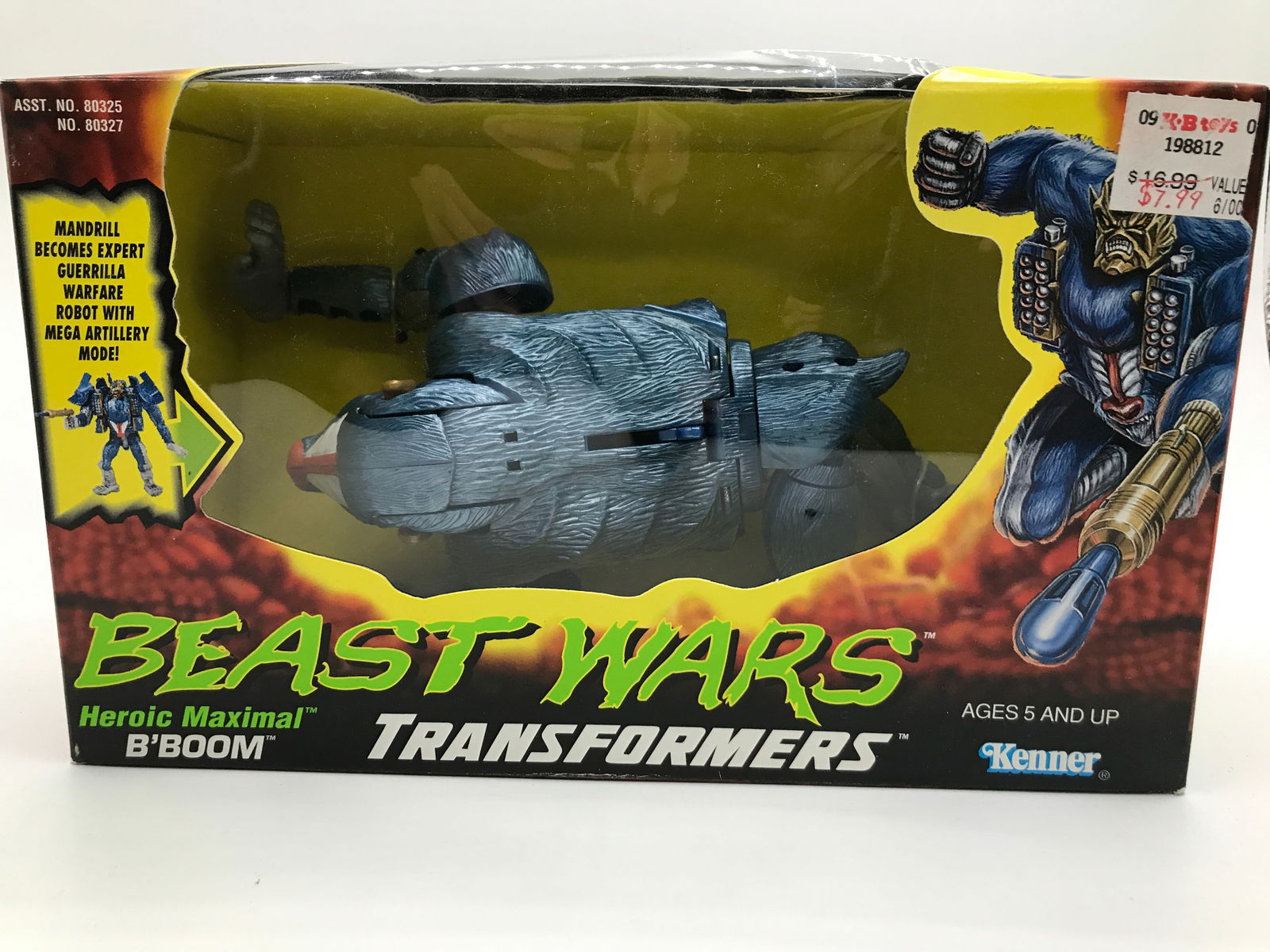 MINT ON CARD KENNER 1997 TRANSFORMERS BEASTWARS B BOOM (1 of 2)