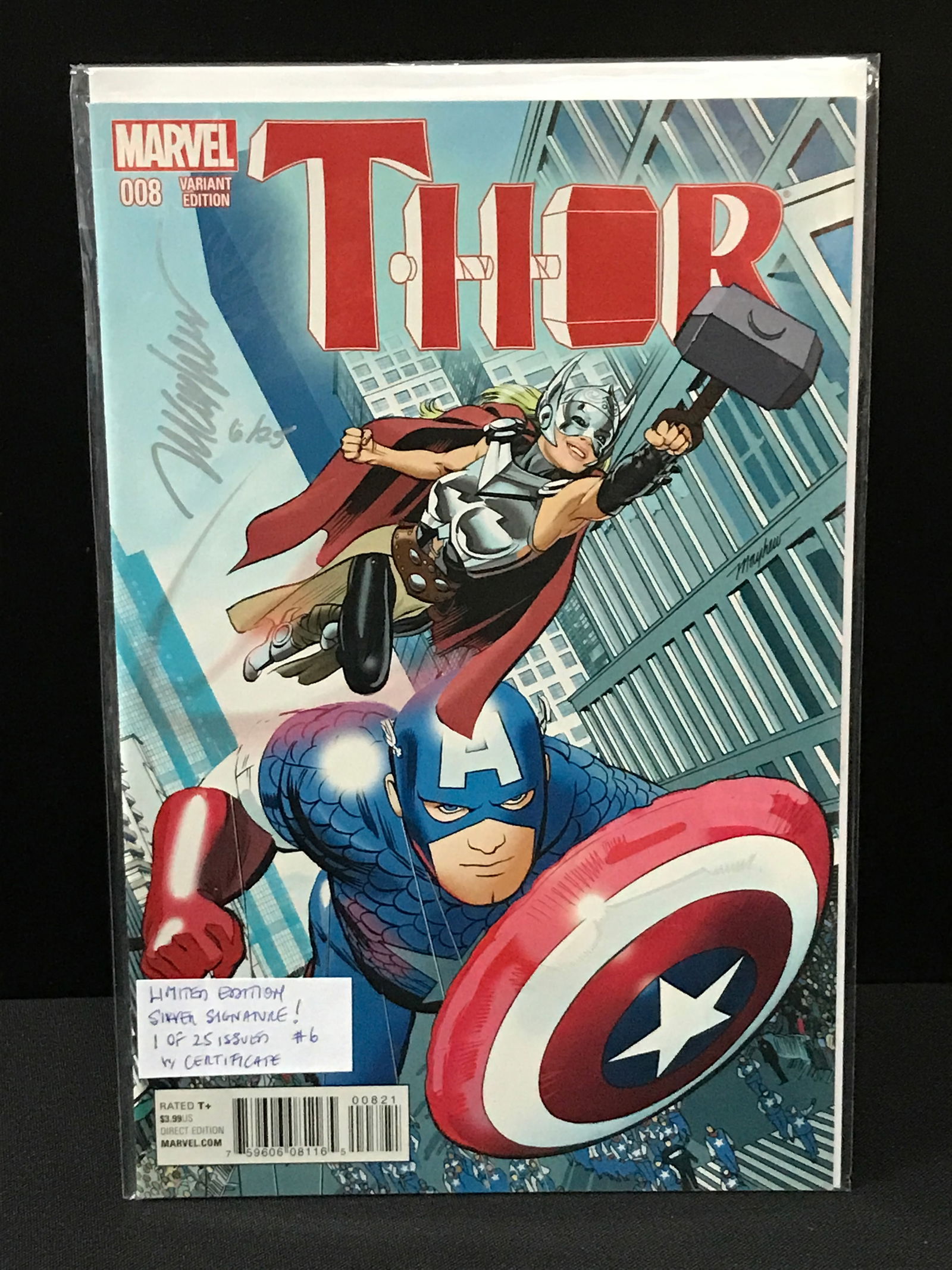 THOR #8 LIMITED EDITION SILVER SIGNATURE 1 OF ONLY 25 ISSUED WITH CERTIFICATE - MARVEL COMICS: Prices are in Canadian dollars