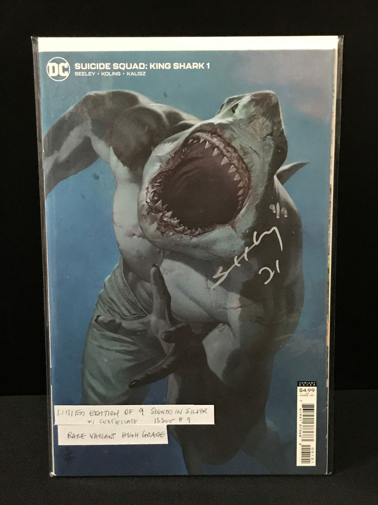 SUICIDE SQUAD KING SHARK 1 LIMITED EDITION OF 9 SIGNED IN SILVER WITH CERTIFICATE - DC COMICS (1 of 1)