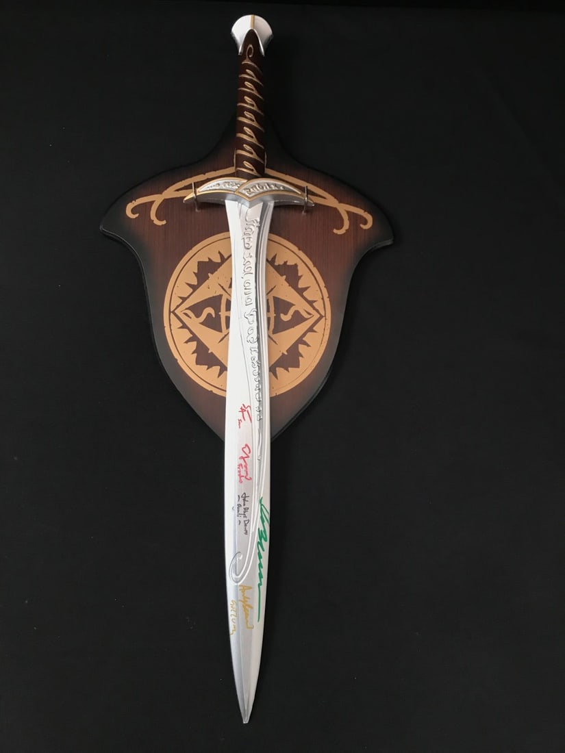 LORD OF THE RINGS MULTI SIGNED STING SWORD (WOOD,BLOOM,ASTIN,SERKIS,DAVIES WWOC COA: Prices are in Canadian dollars