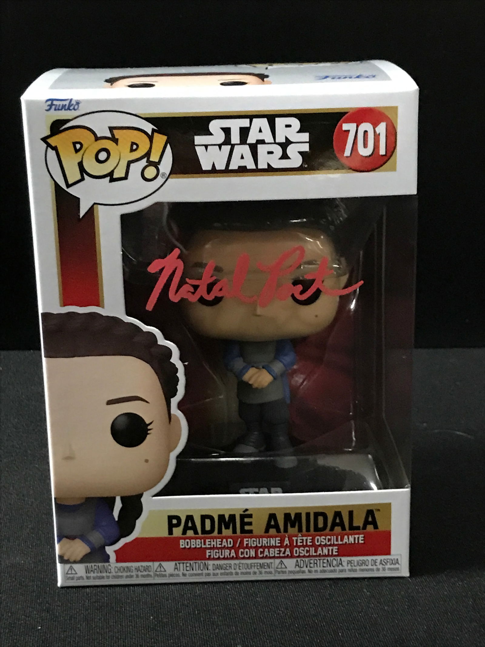 NATALIE PORTMAN SIGNED PADME STAR WARS FUNKO POP - KB COA: Prices are in Canadian dollars