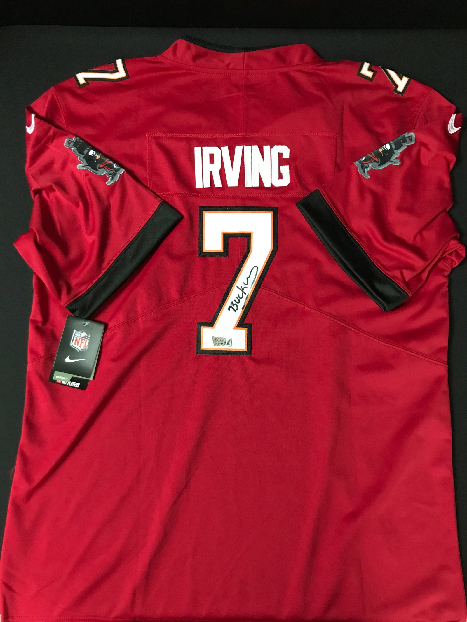 BUCKY IRVING SIGNED TAMPA BAY BUCCANEERS JERSEY - ACE COA: Prices are in Canadian dollars