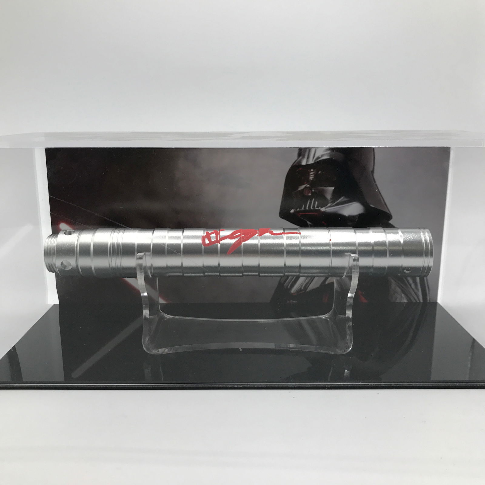 HAYEN CHRISTENSEN SIGNED DARTH VADER STAR WARS LIGHTSABER HILT PRESENTATION PIECE - WWOC COA (1 of 2)