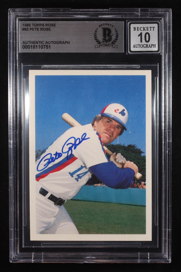 1985 TOPPS ROSE PETE ROSE SIGNED TRADING CARD - BECKETT GRADE 10 (1 of 1)